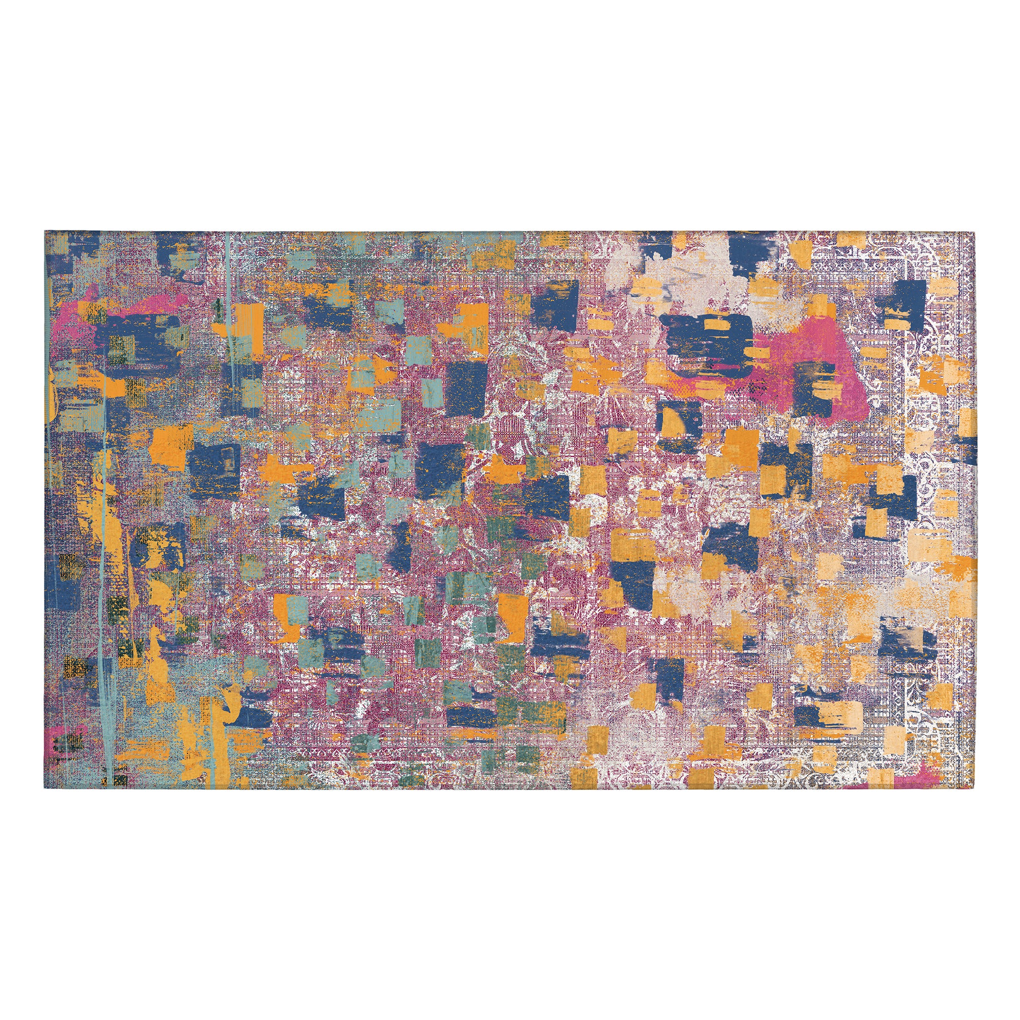 Johanna Abstract Gold Multicolor Machine Washable Rug