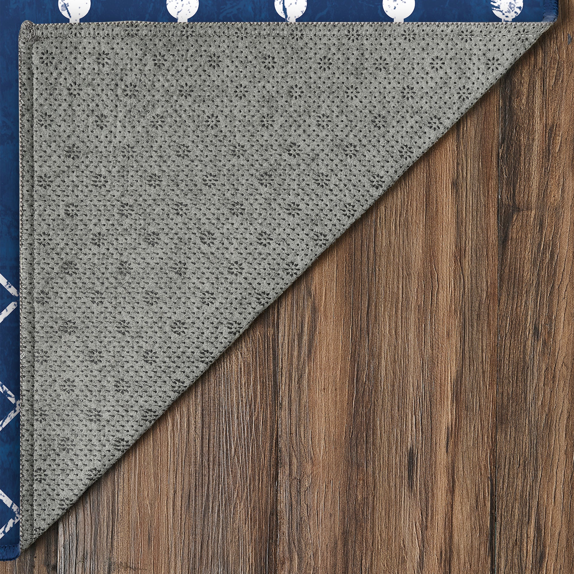 Amelia Moroccan Blue White Machine Washable Rug