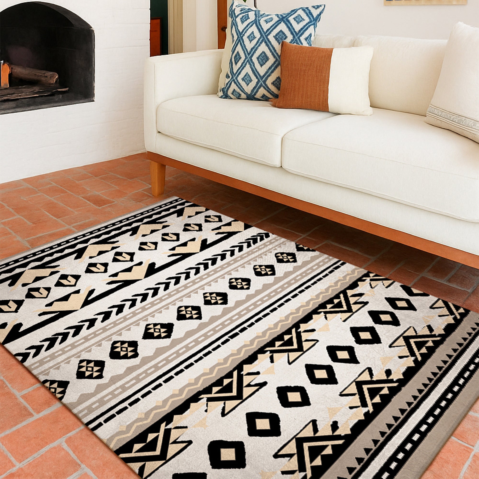 Harper Tribal Sand Machine Washable Rug