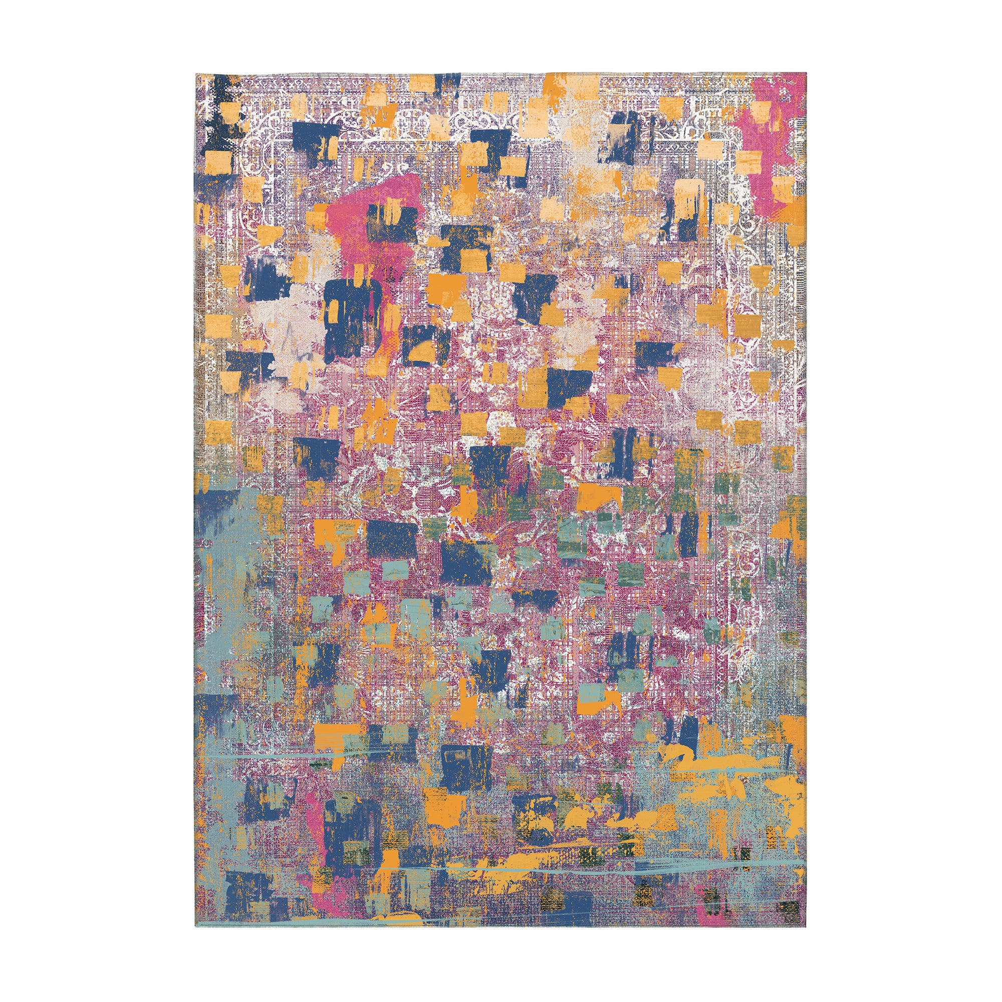 Johanna Abstract Gold Multicolor Machine Washable Rug