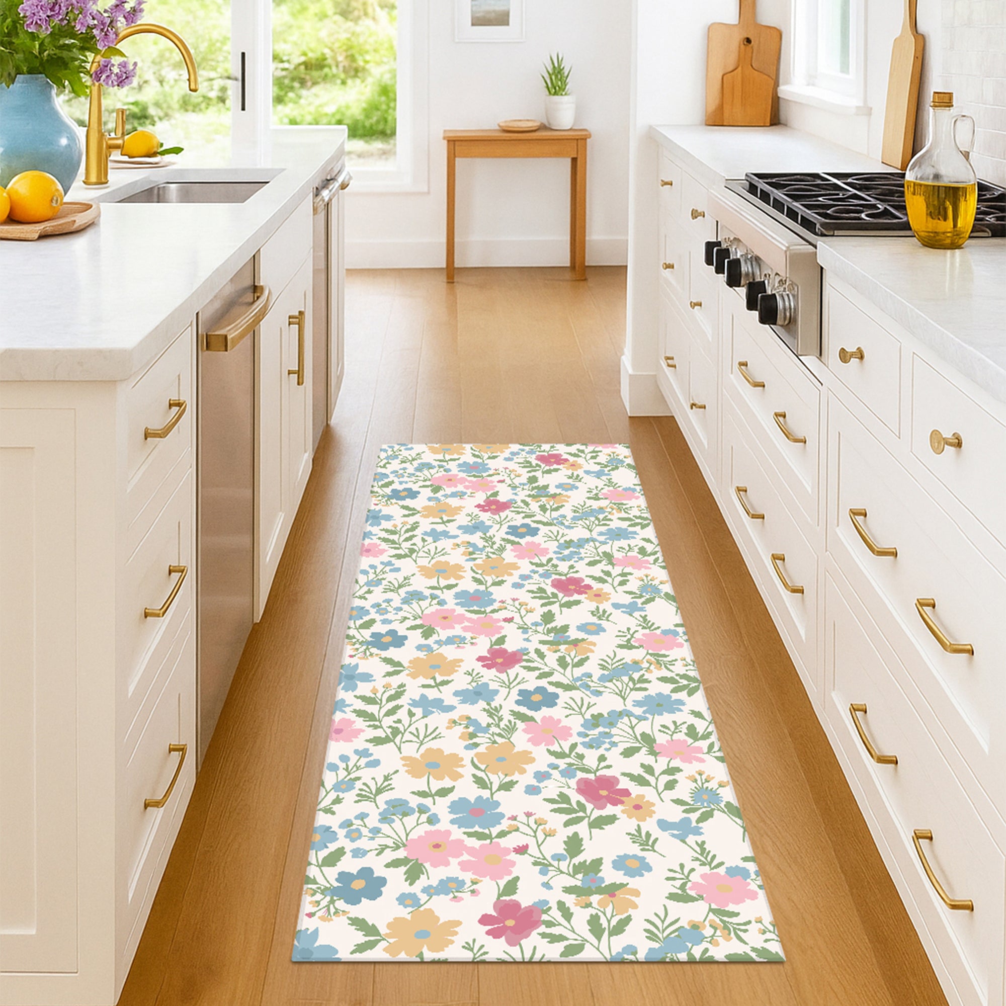 Eliza Floral Multicolor Machine Washable Rug