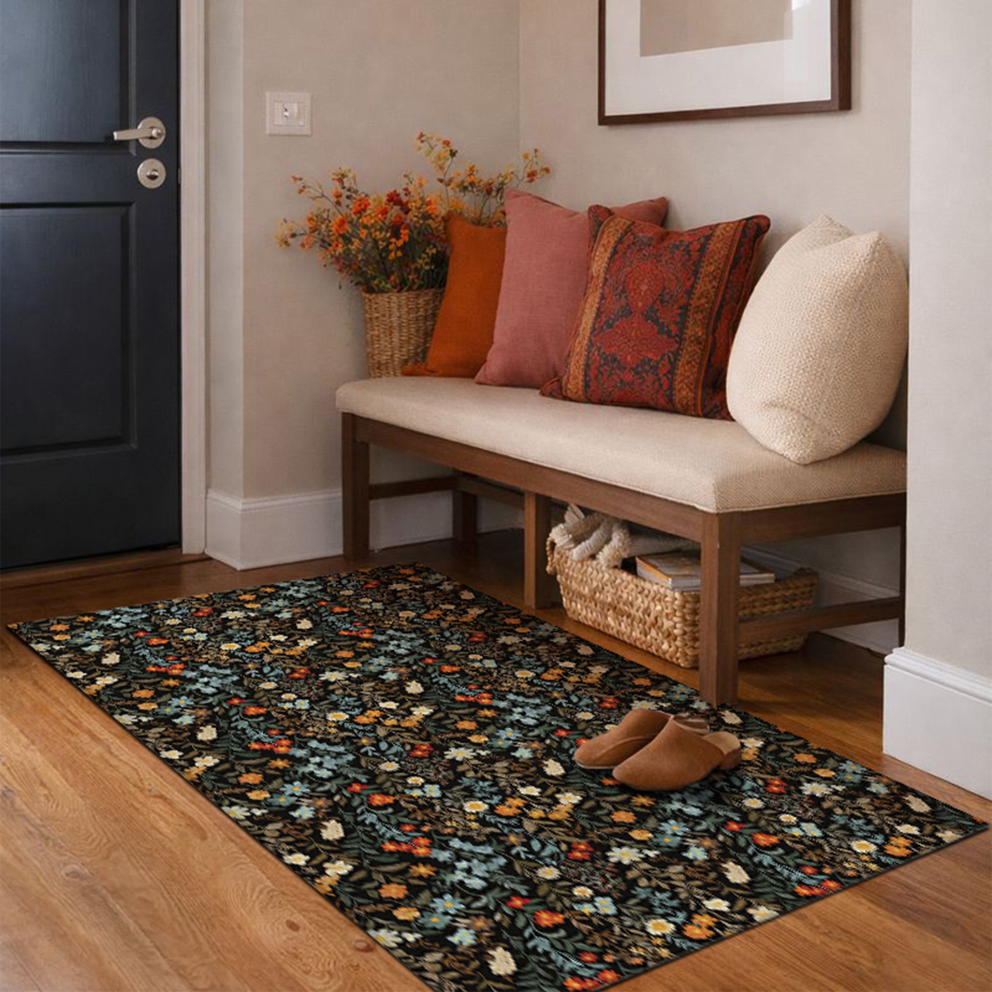Penelope Floral Multicolor Machine Washable Rug