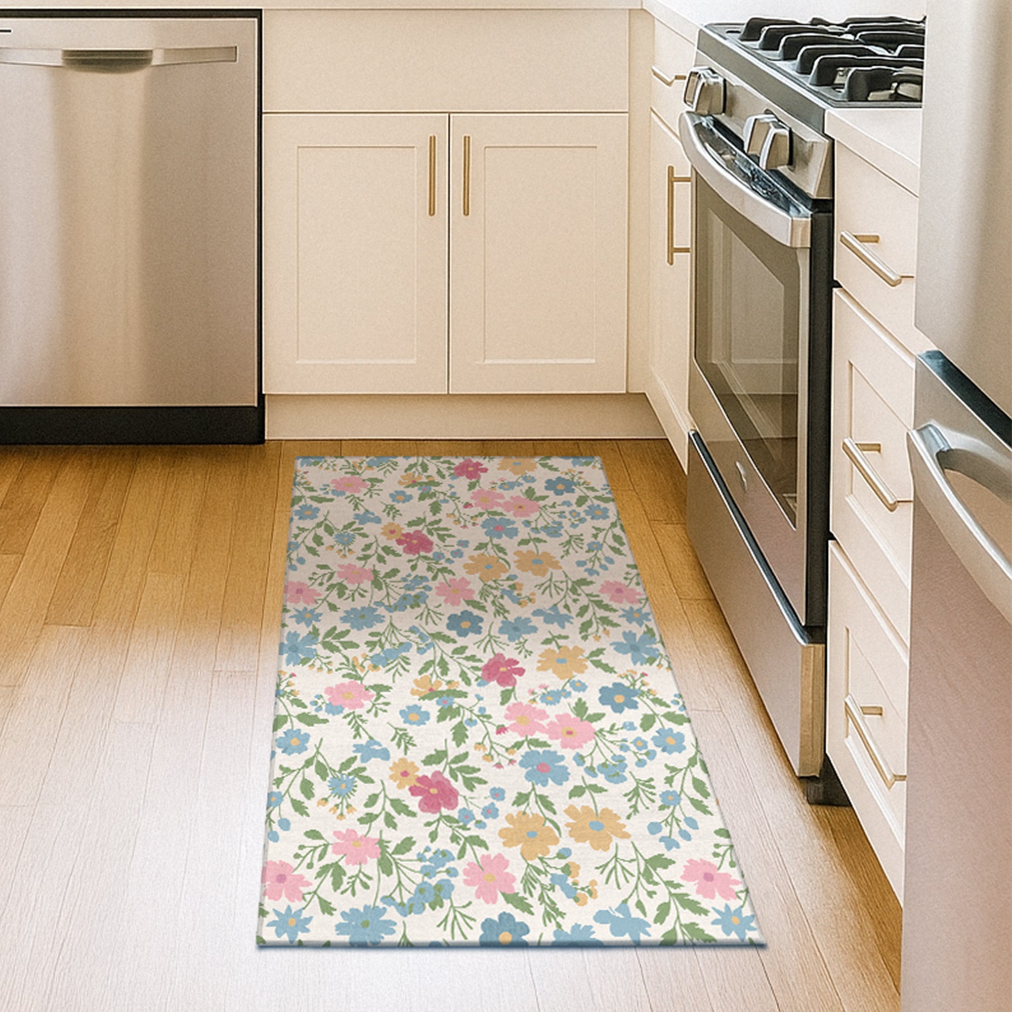 Eliza Floral Multicolor Machine Washable Rug