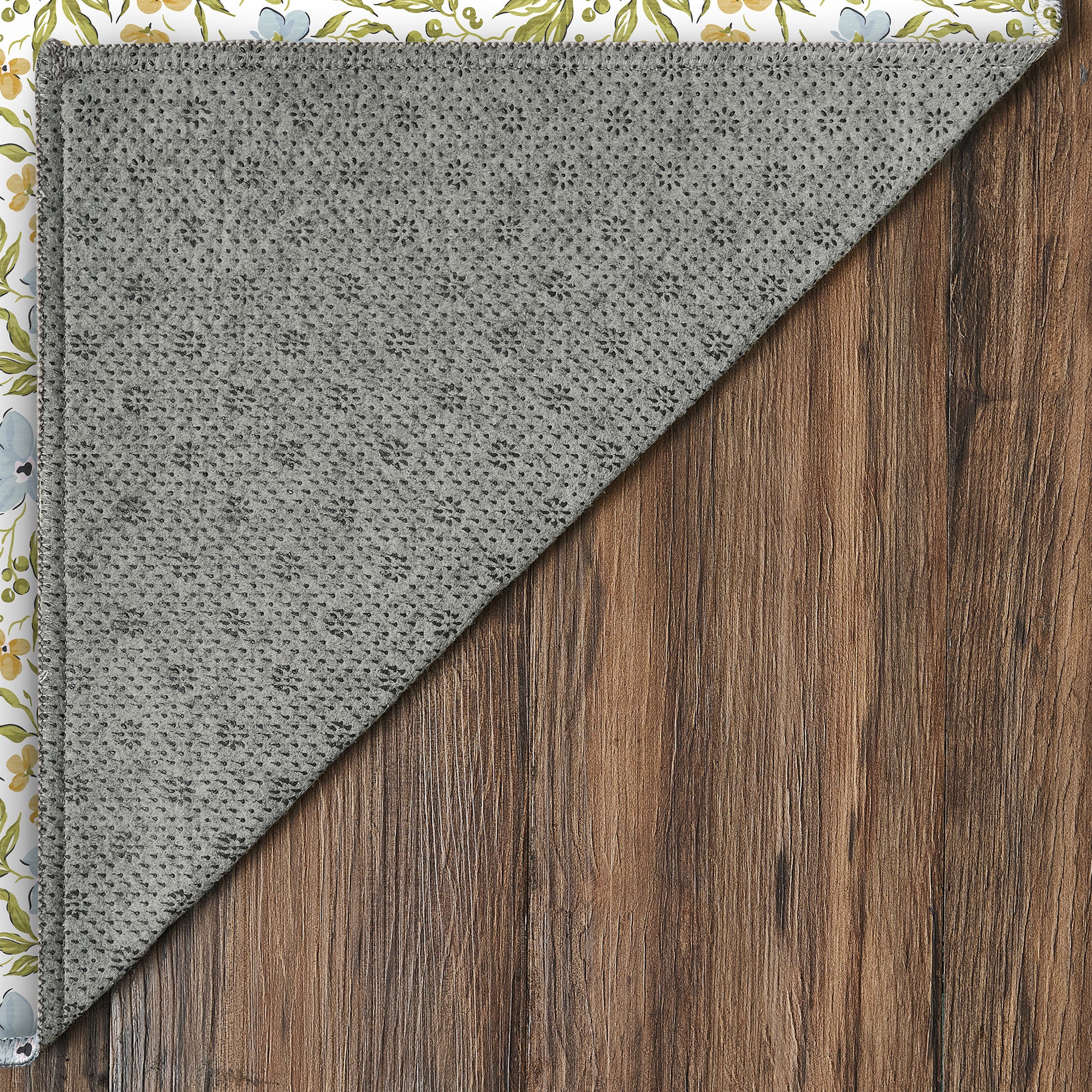 Eloise Floral Blue Machine Washable Rug
