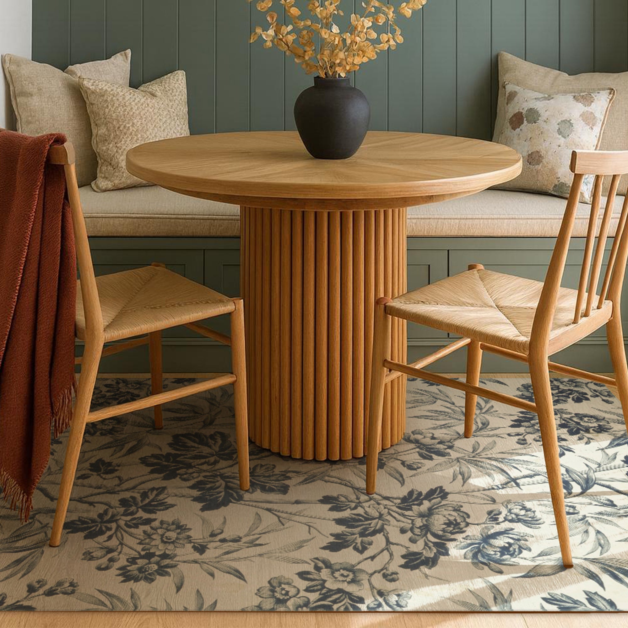 Daphne Floral Machine Washable Rug