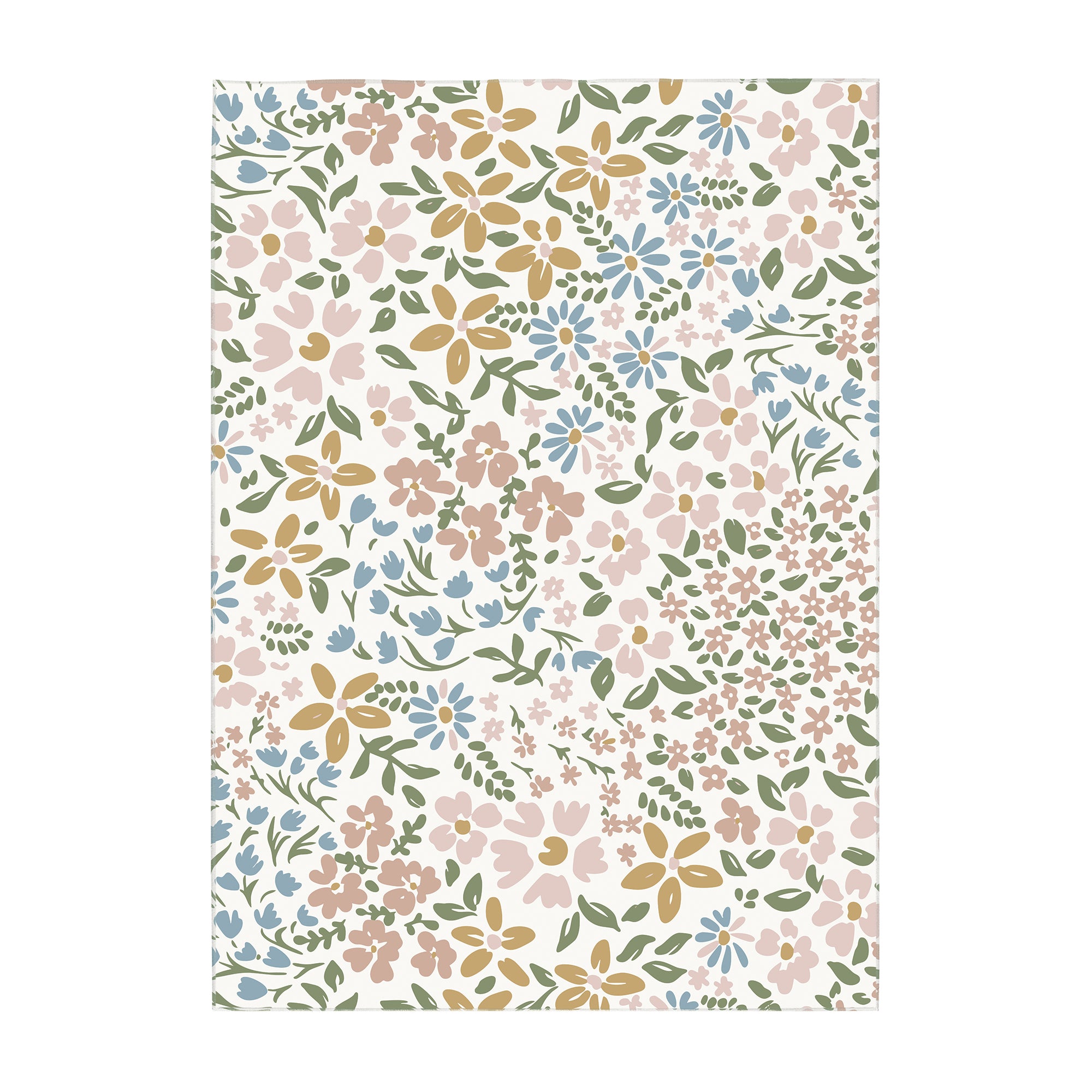 Clara Floral Machine Washable Rug 5 x 7 ft – Cottage Botanical Non Slip Area Rug