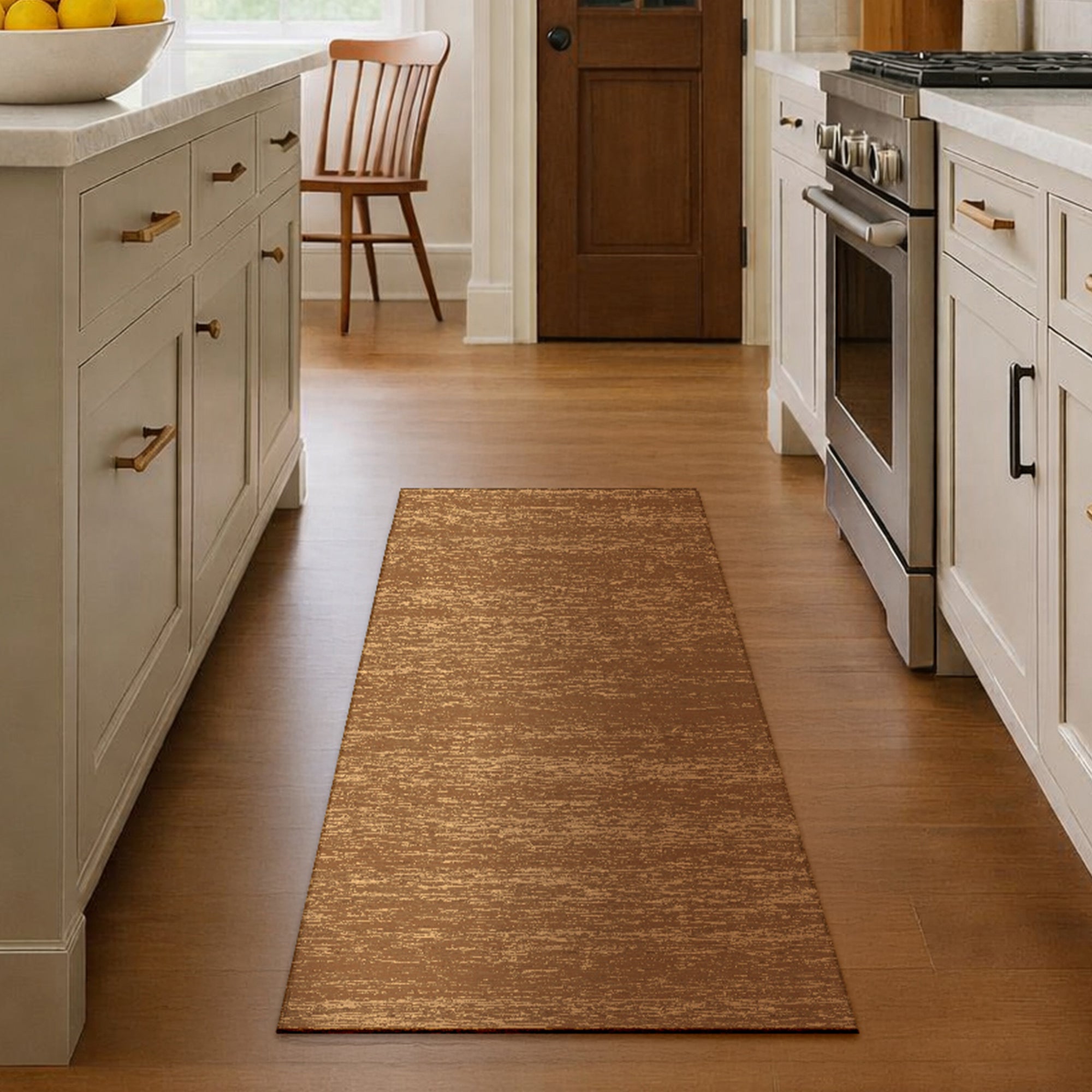 Solid Camel Machine Washable Rug