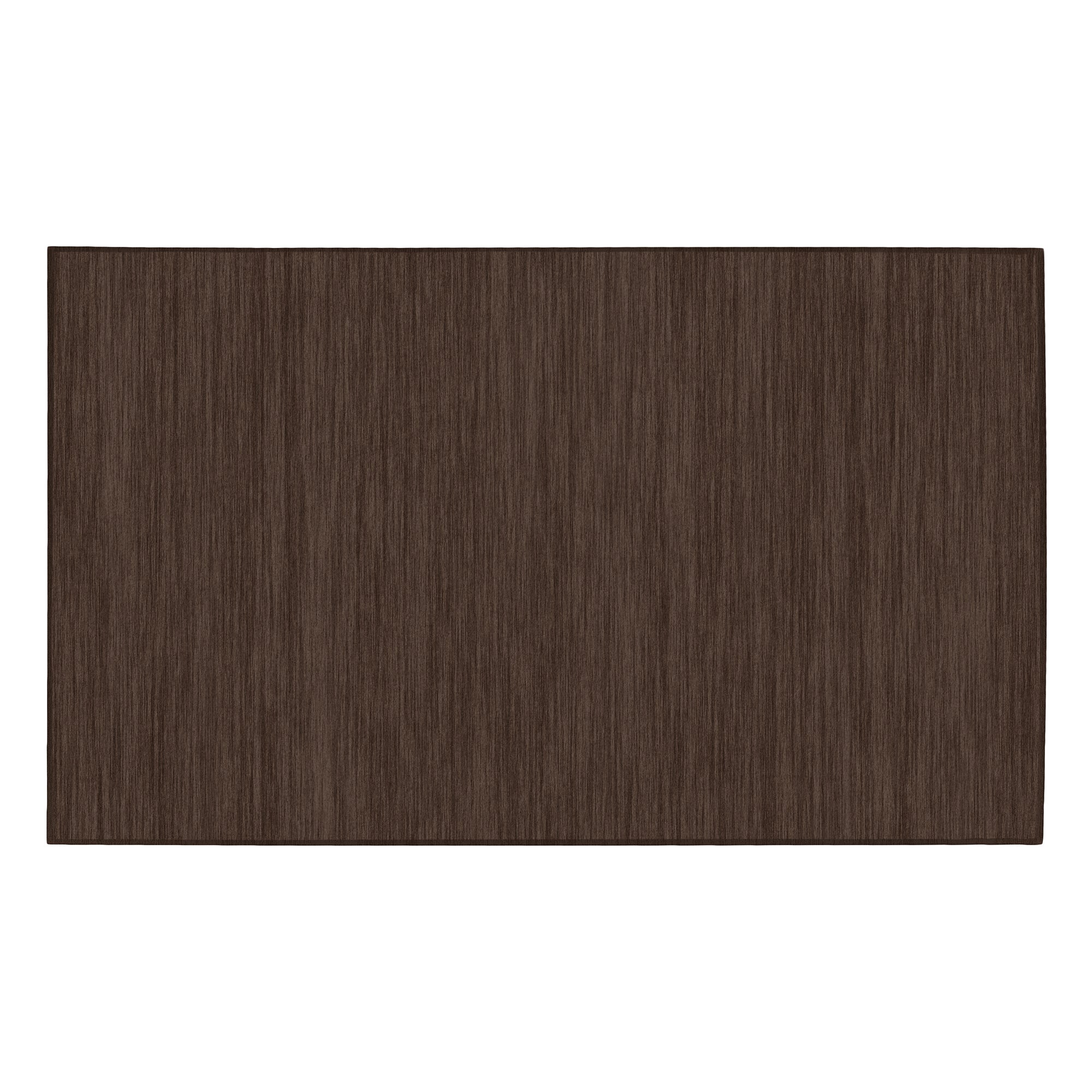 Solid Dark Brown Machine Washable Rug