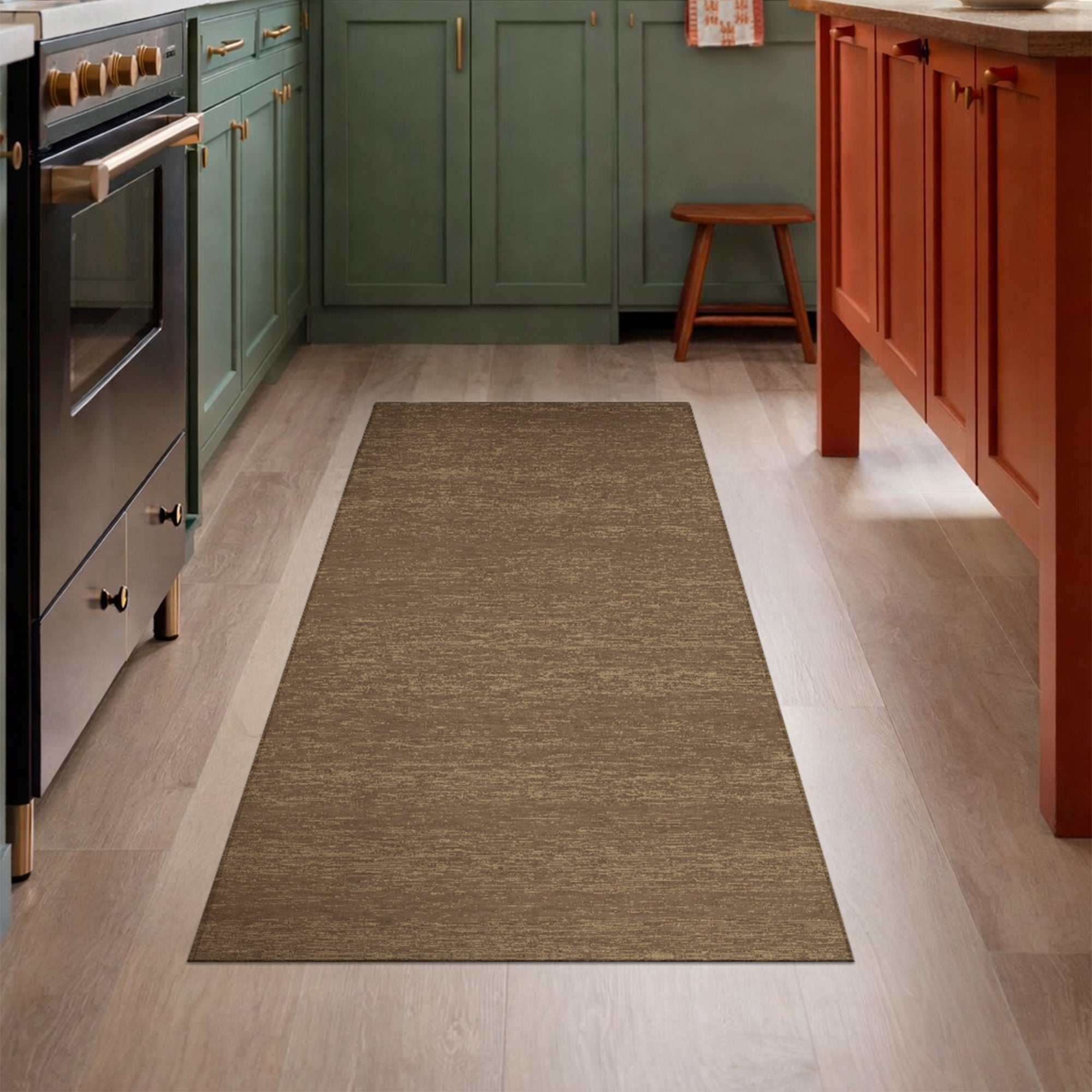 Solid Taupe Machine Washable Rug