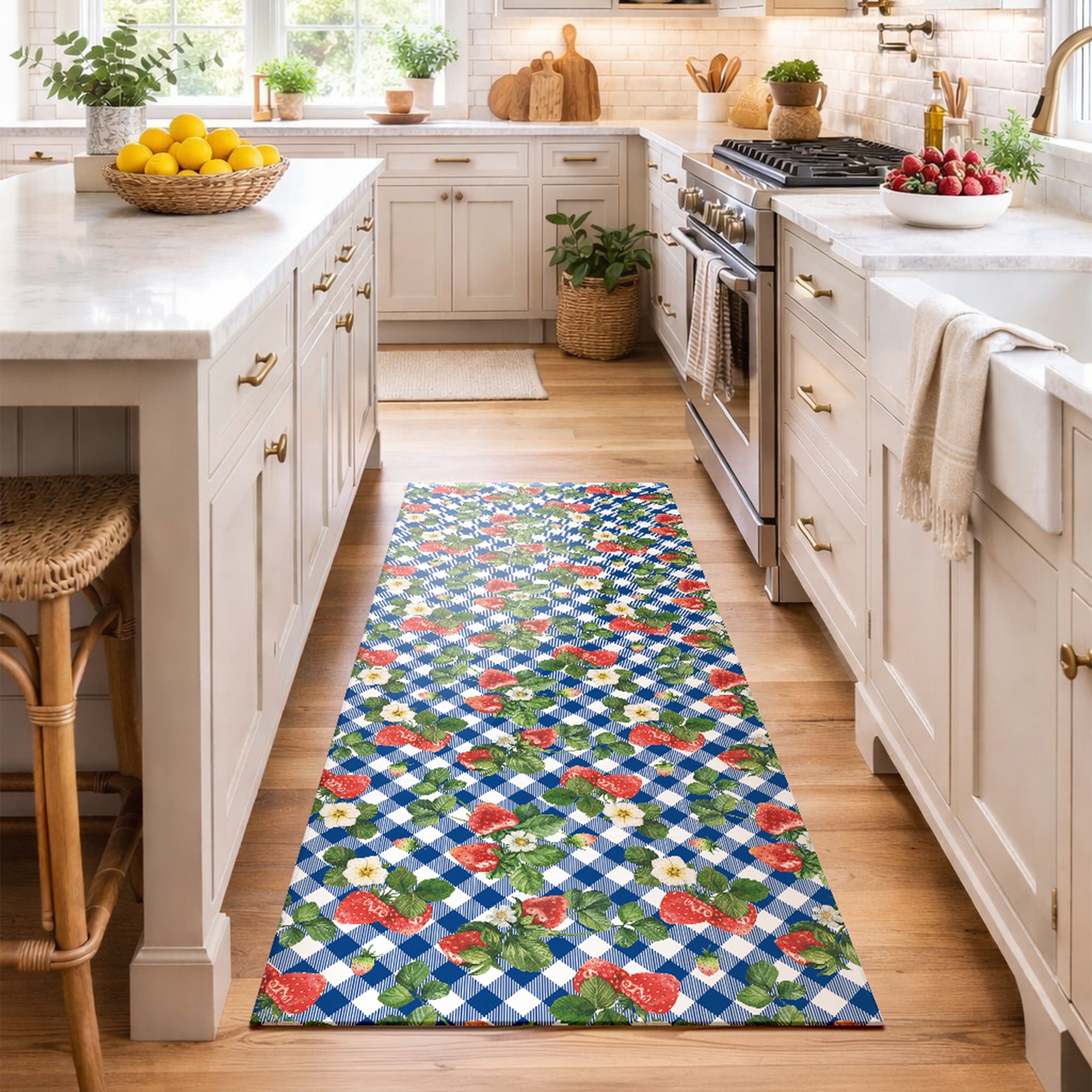 Berry Pattern Multicolored Machine Washable Rug