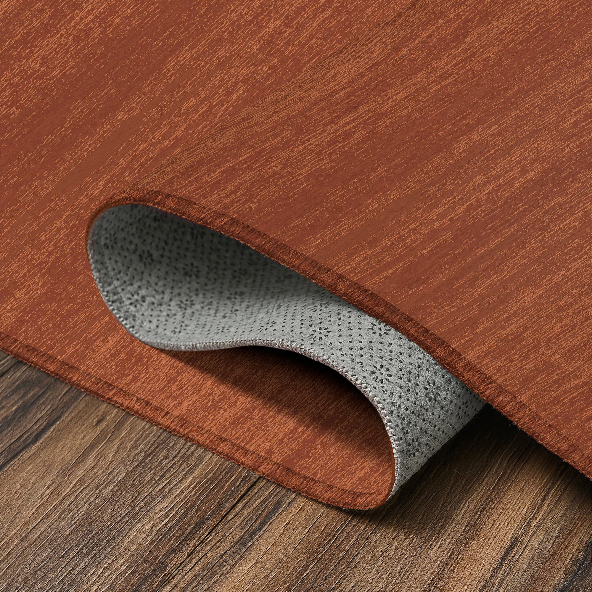 Solid Brick Machine Washable Rug