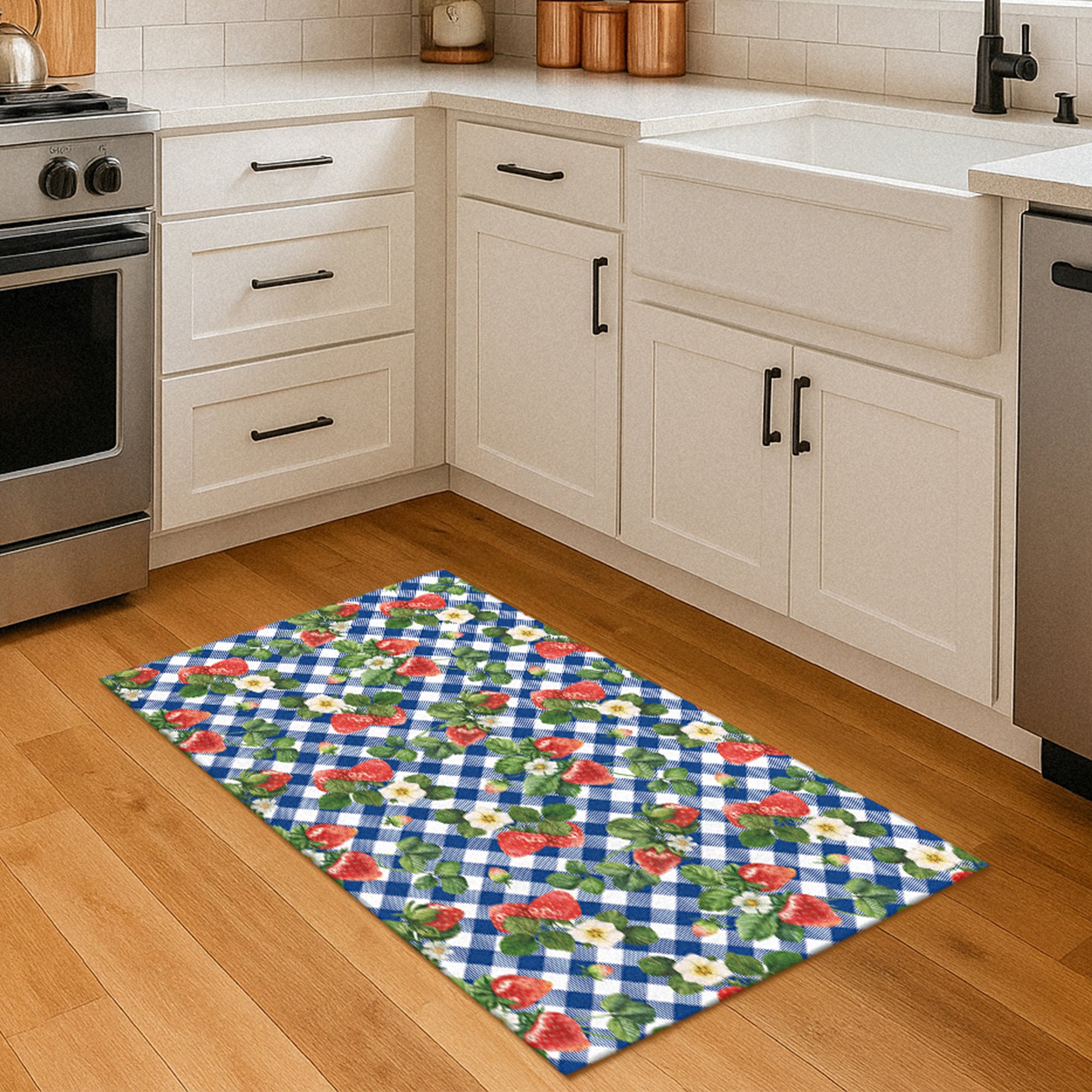 Berry Pattern Multicolored Machine Washable Rug