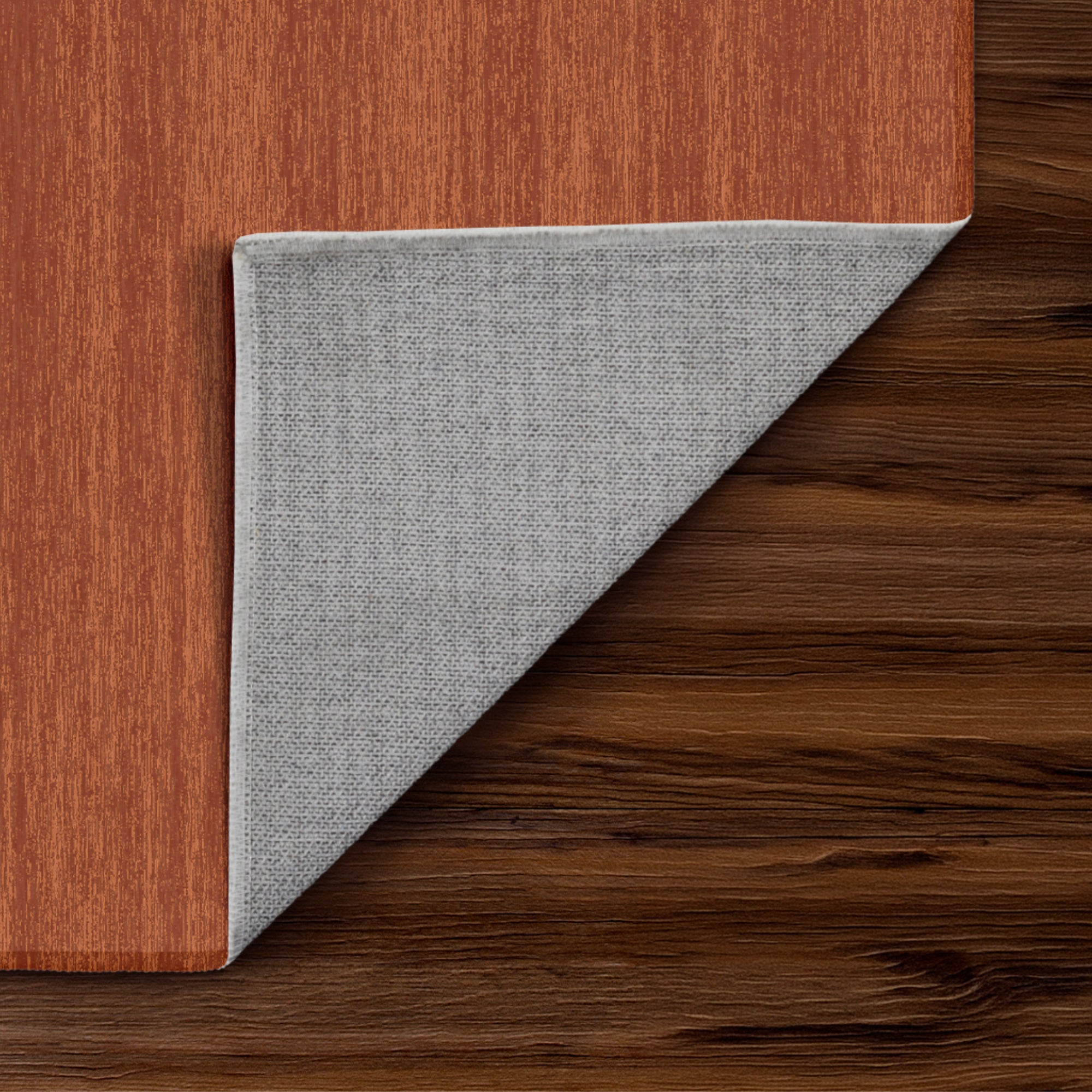 Solid Brick Machine Washable Rug