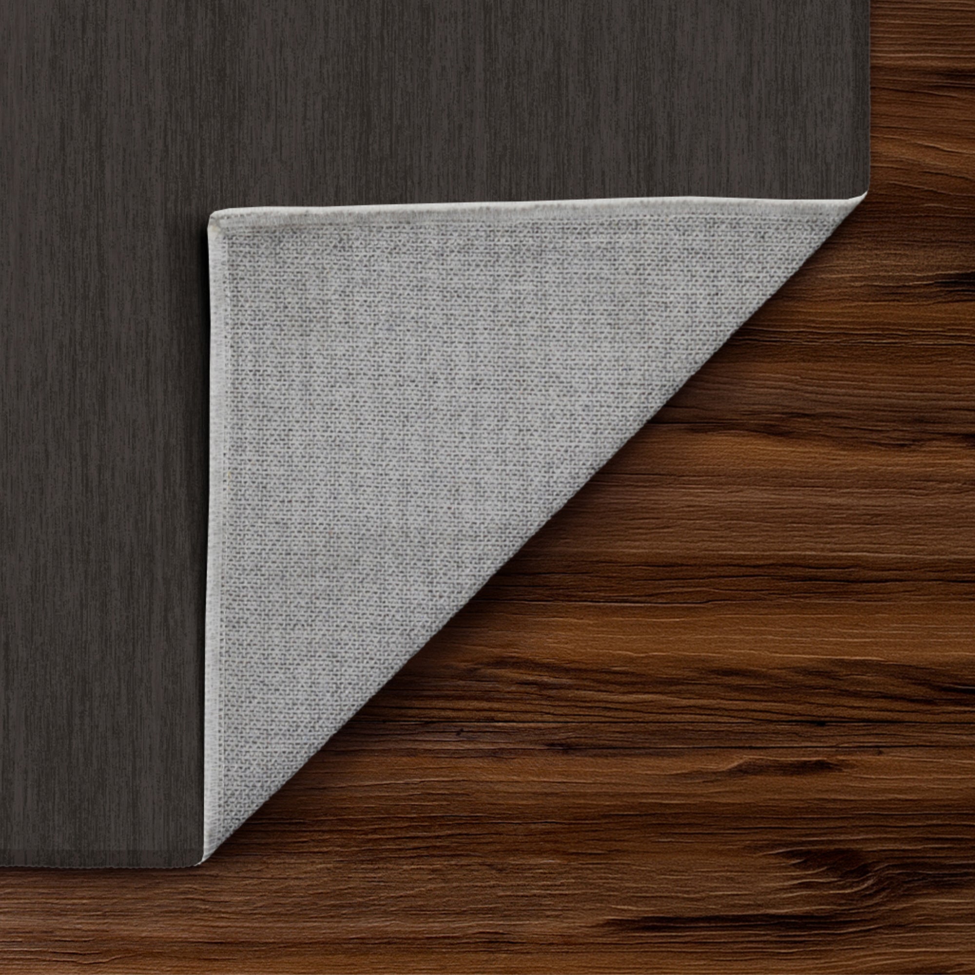 Solid Dark Grey Machine Washable Rug
