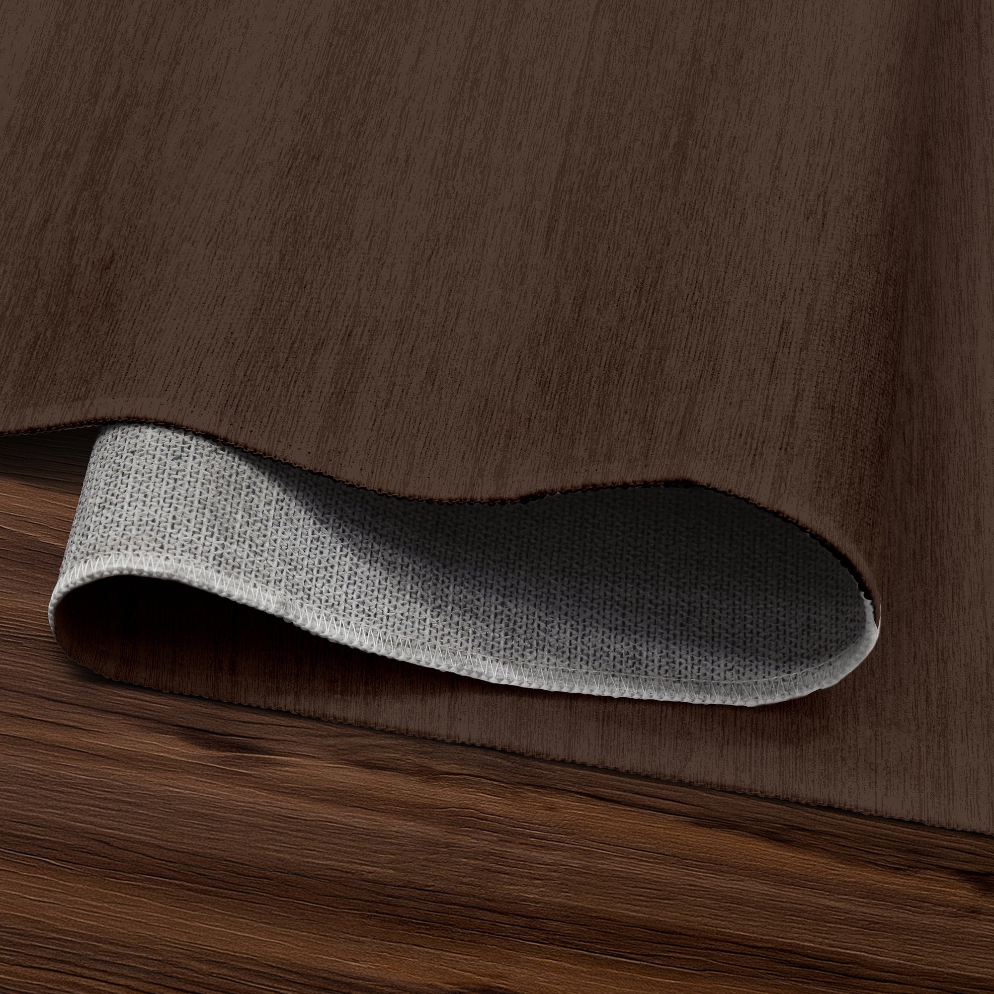 Solid Dark Brown Machine Washable Rug