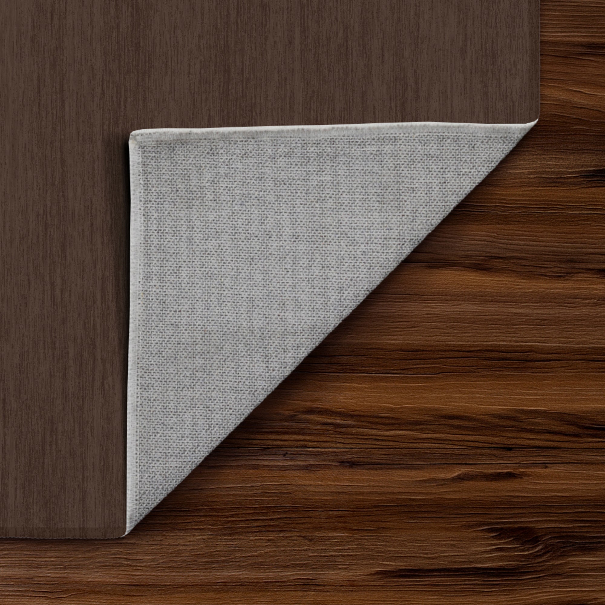 Solid Dark Brown Machine Washable Rug