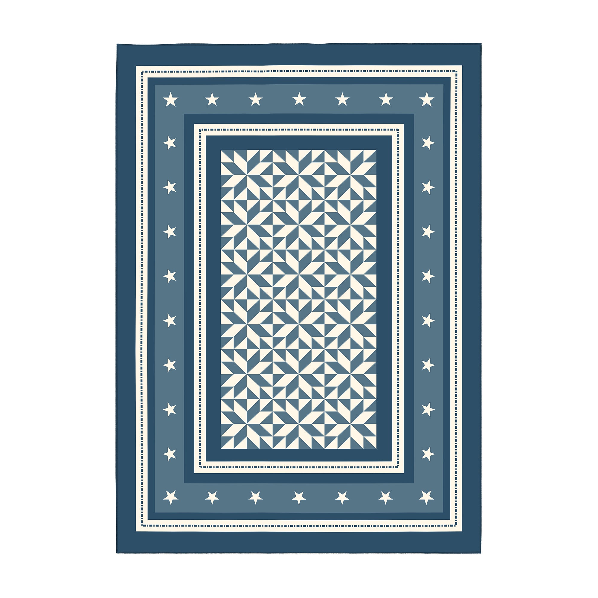 Liberty Stars And Stripes Blue Machine Washable Rug