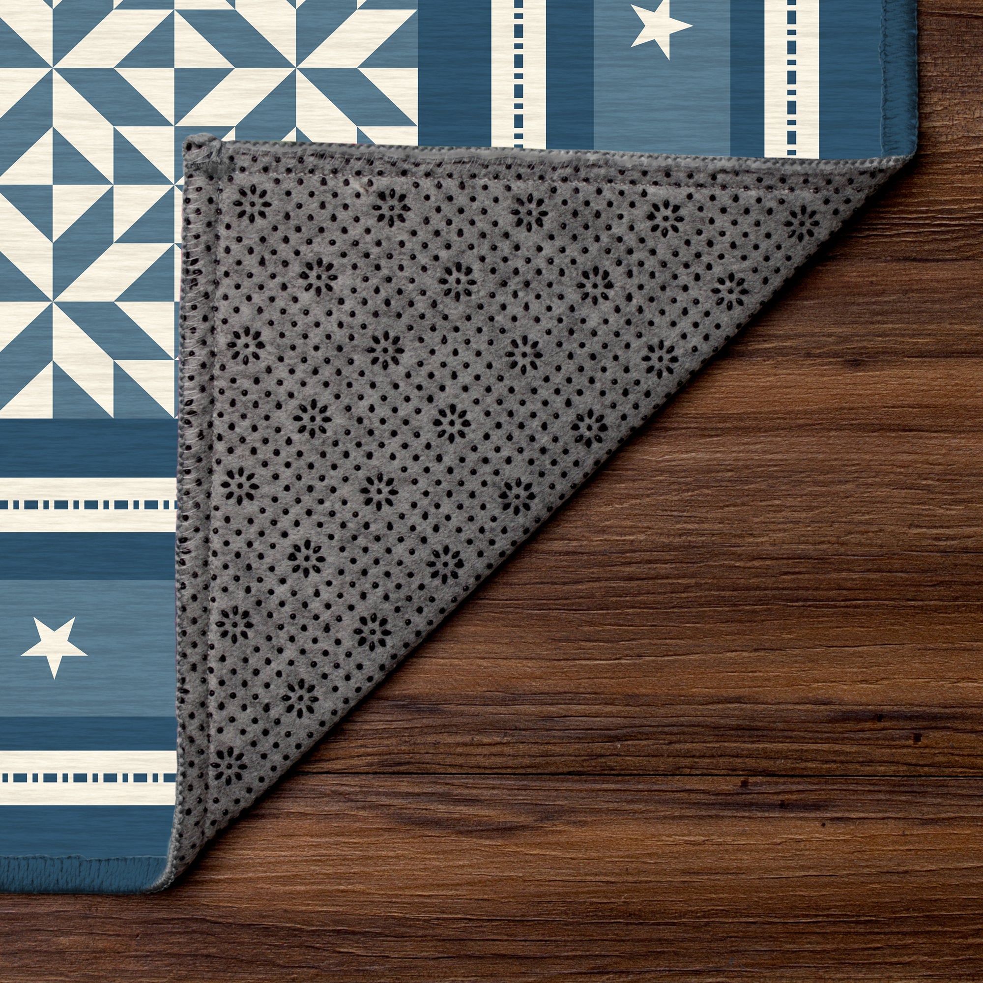 Liberty Stars And Stripes Blue Machine Washable Rug