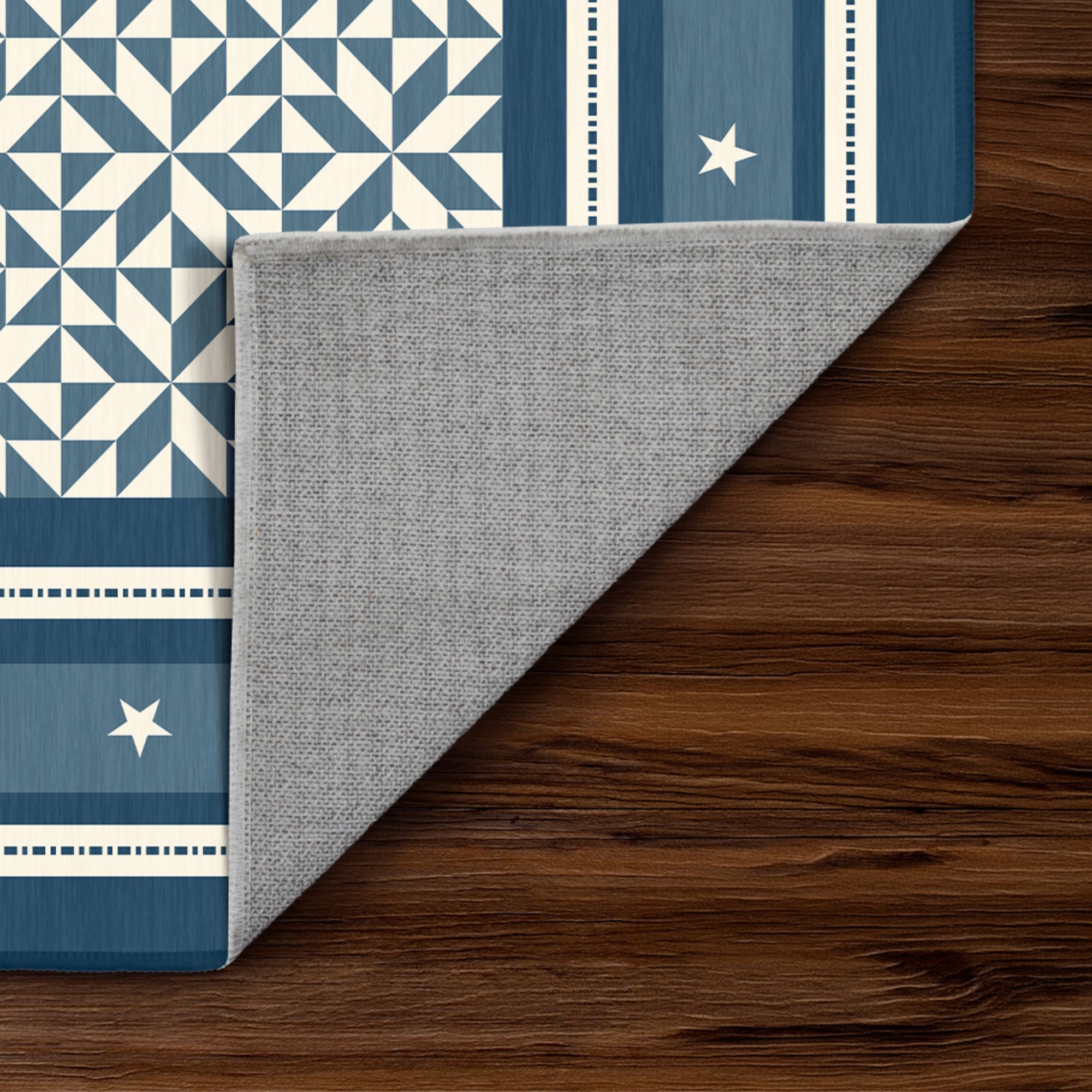 Liberty Stars And Stripes Blue Machine Washable Rug