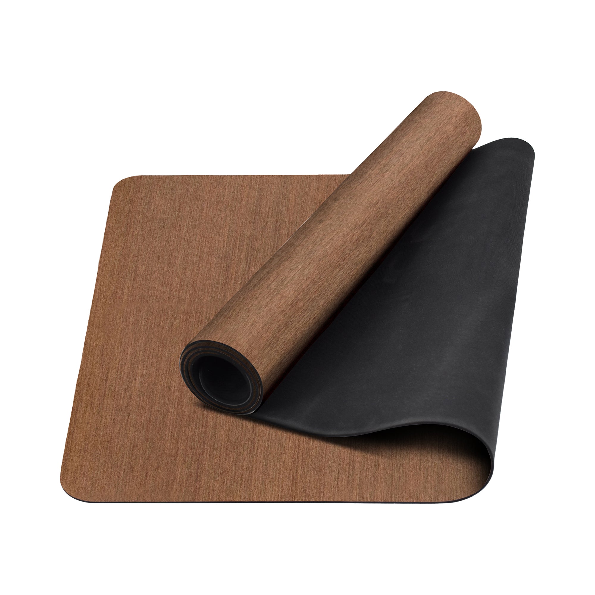 Solid espresso brown washable yoga mat non slip minimalist fitness mat for home workout