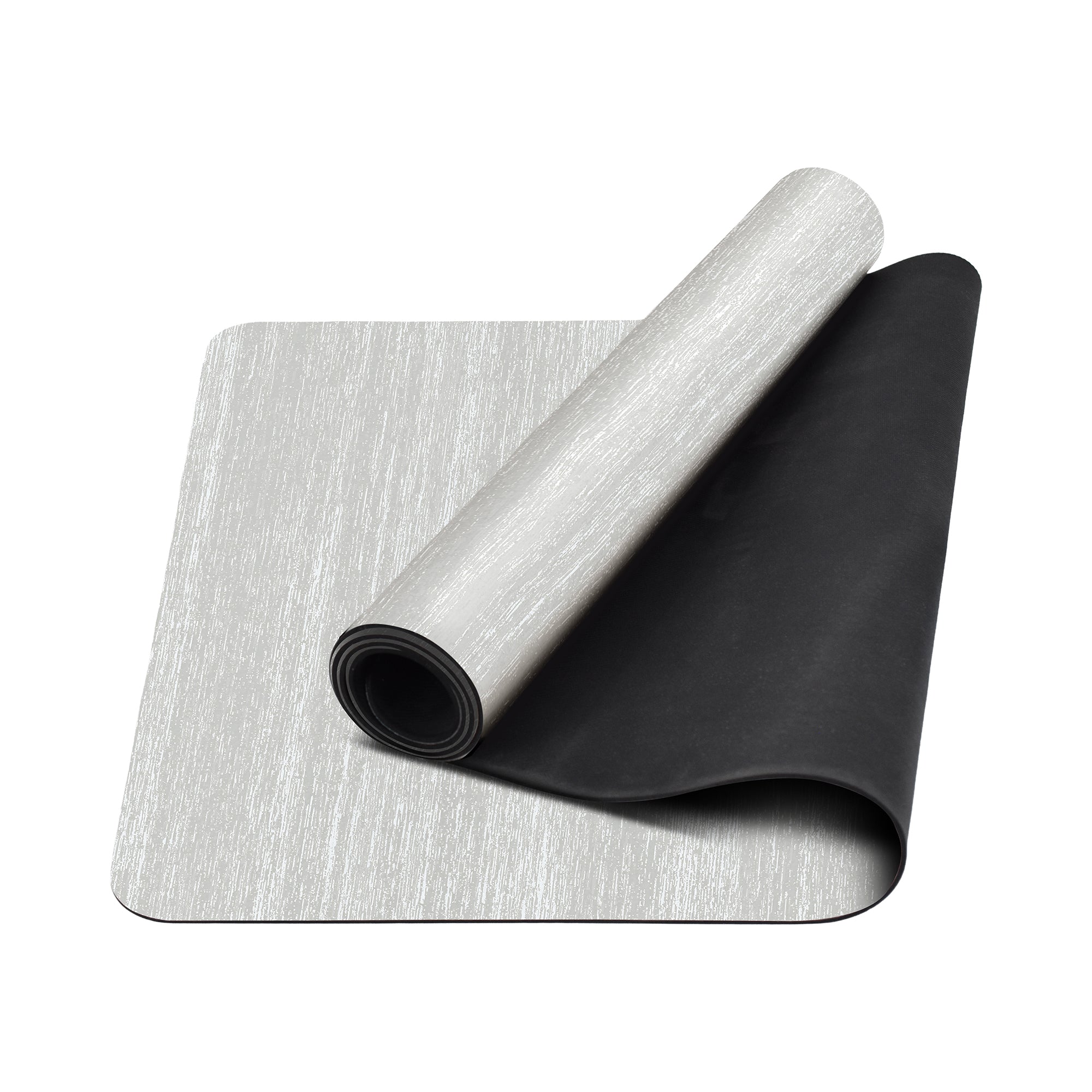 Solid light grey anti fatigue yoga mat 28x72 non slip cushioned fitness mat for home gym kitchen and standing desk