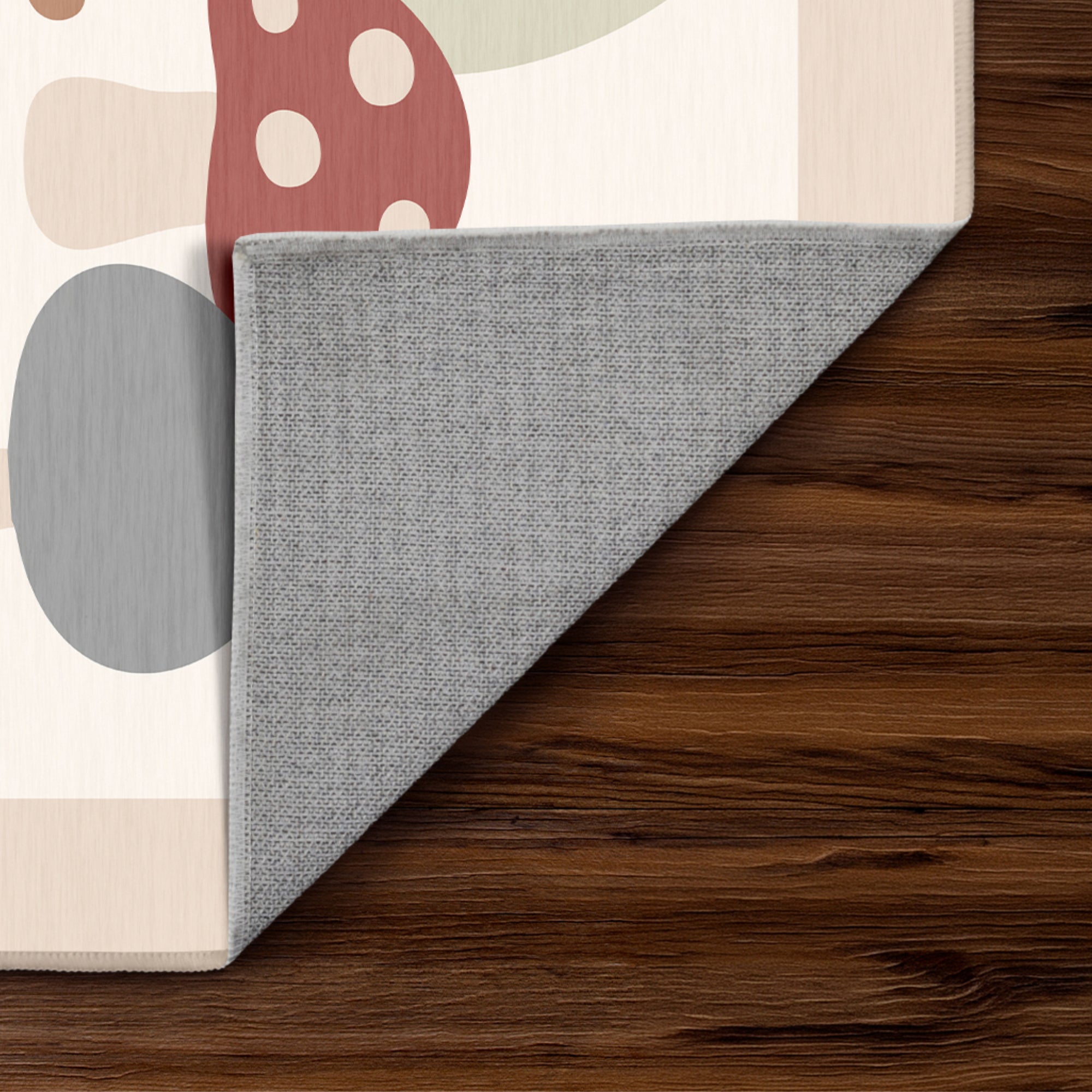 Mushy Mushrooms Machine Washable Rug