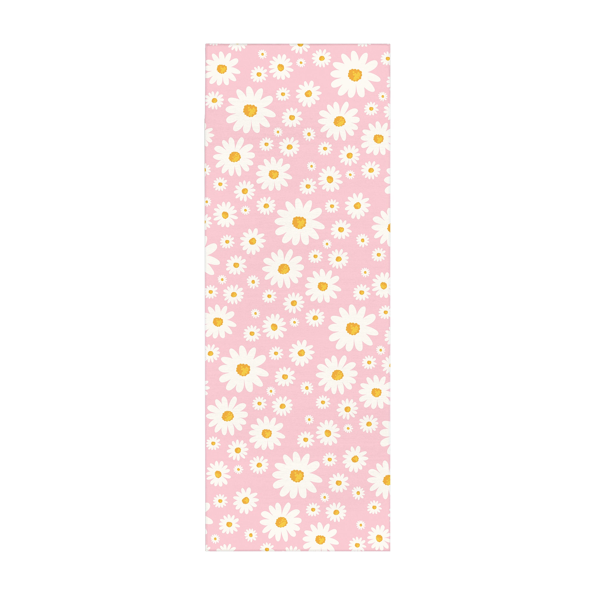 Daisy Meadow Pink Machine Washable Rug