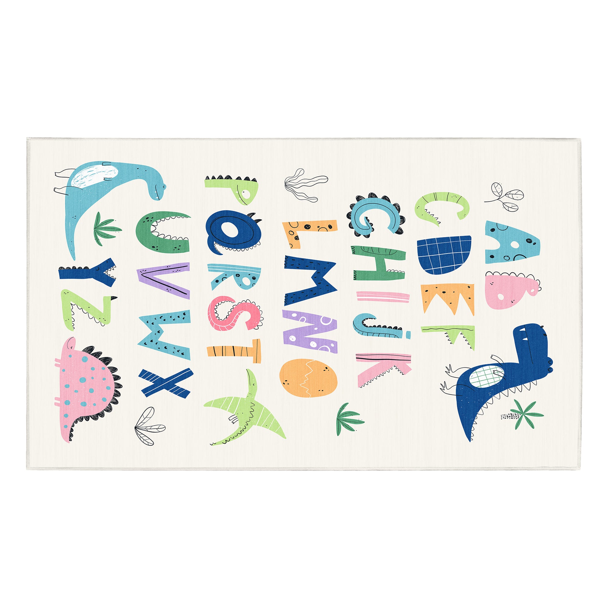 Dinosaur ABCs Machine Washable Rug