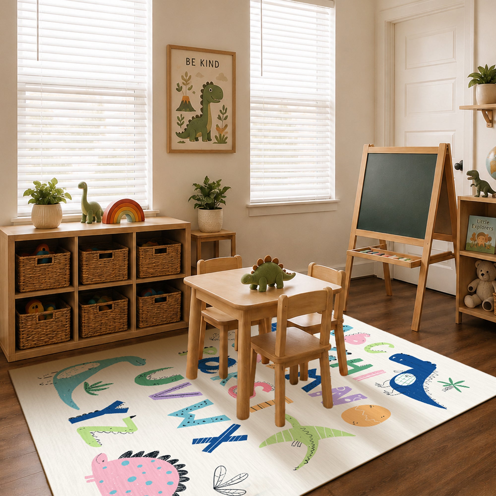 Dinosaur ABCs Machine Washable Rug