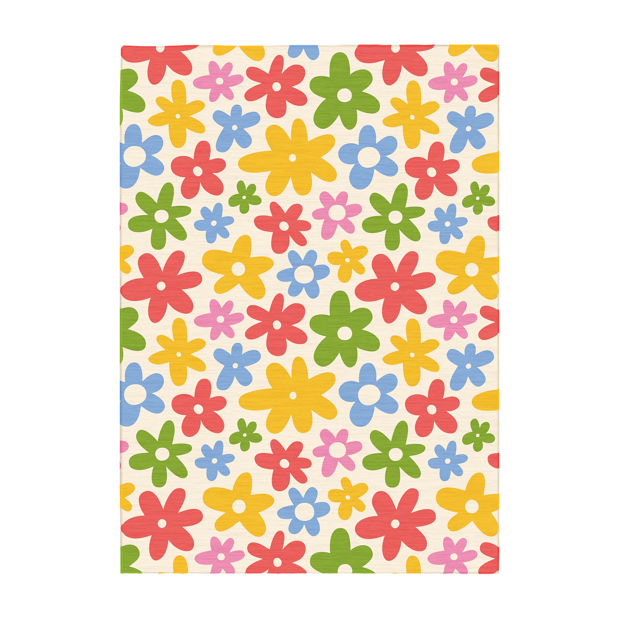 Kayla Fun Floral Machine Washable Rug