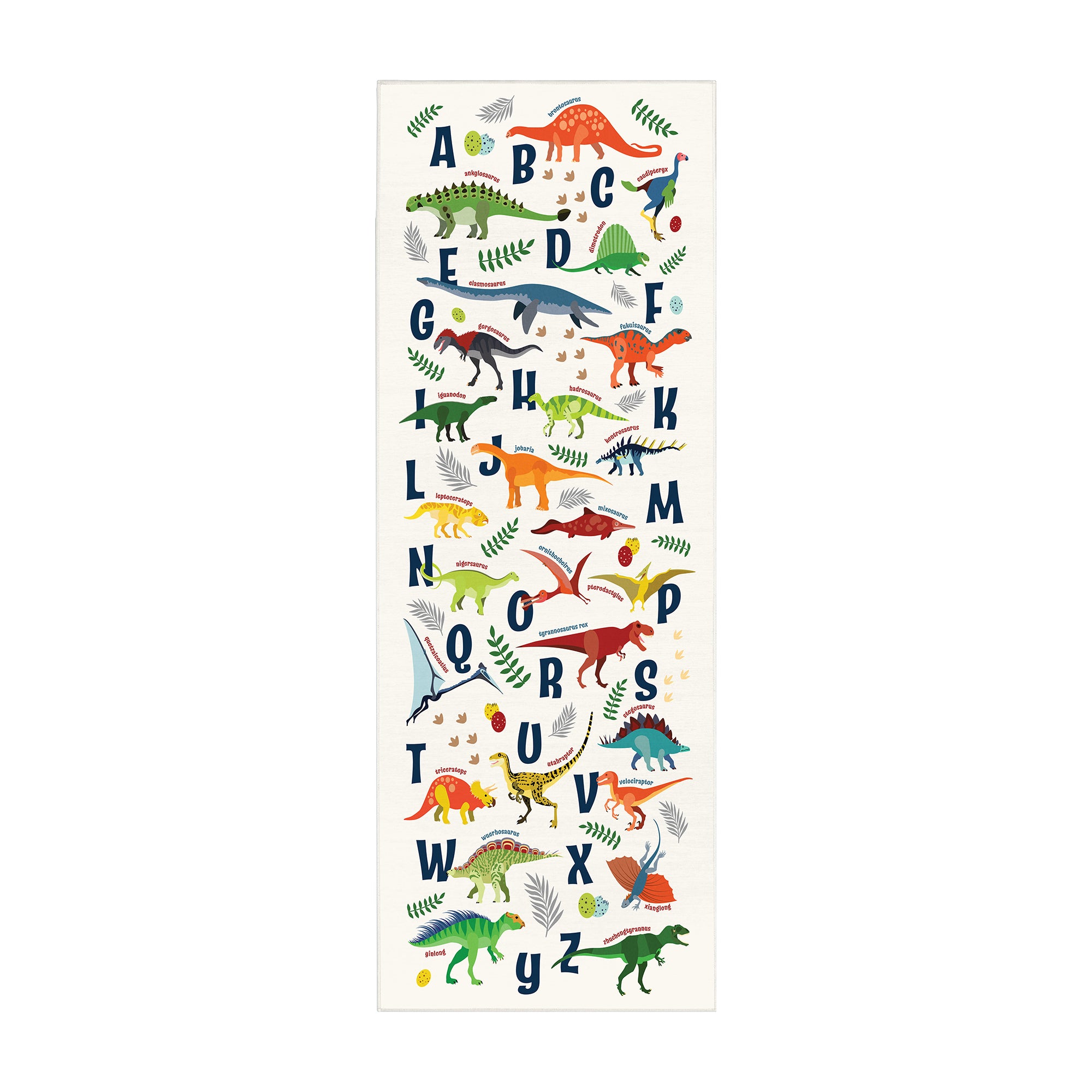 Dinosaurs Alphabet Machine Washable Rug