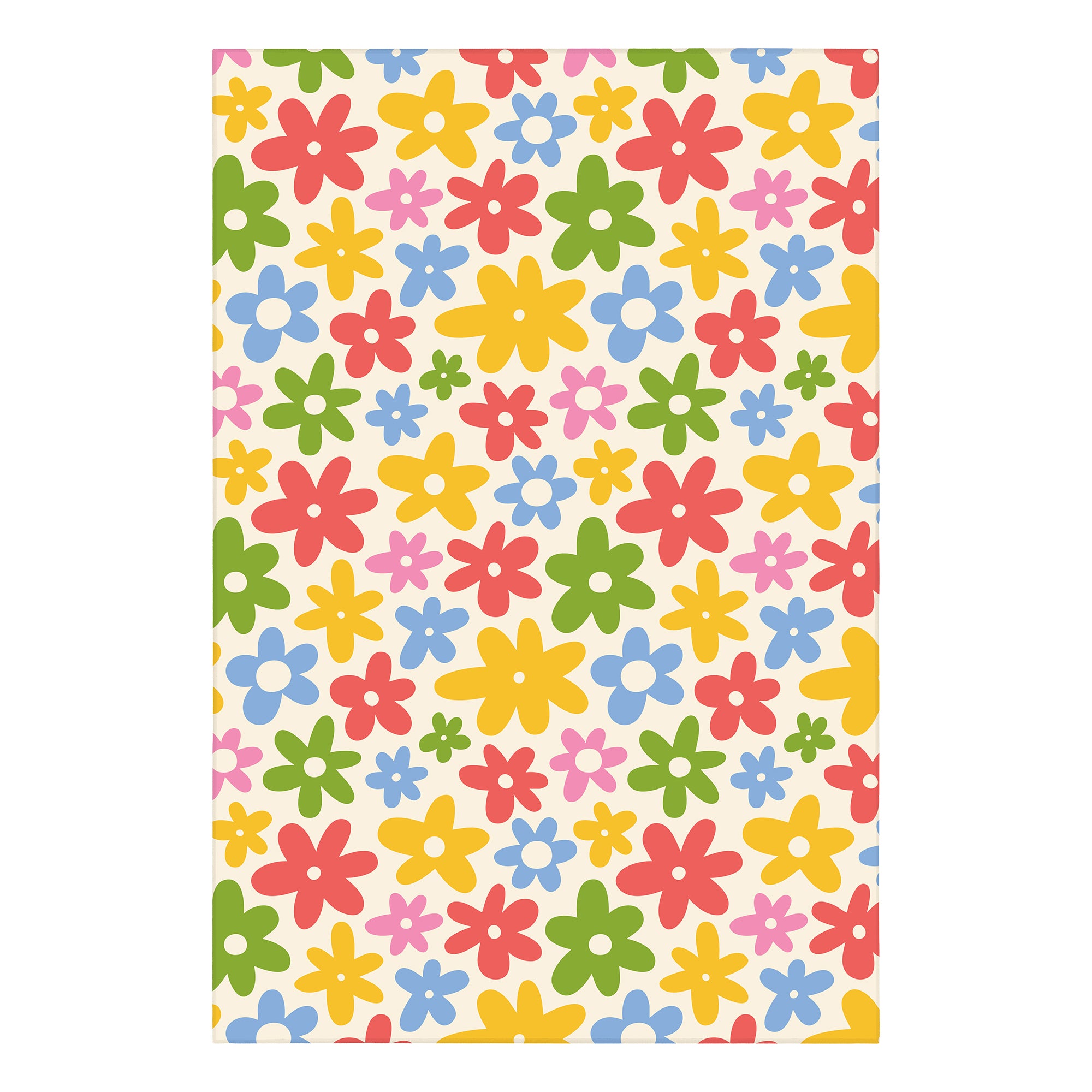 Kayla Fun Floral Machine Washable Rug