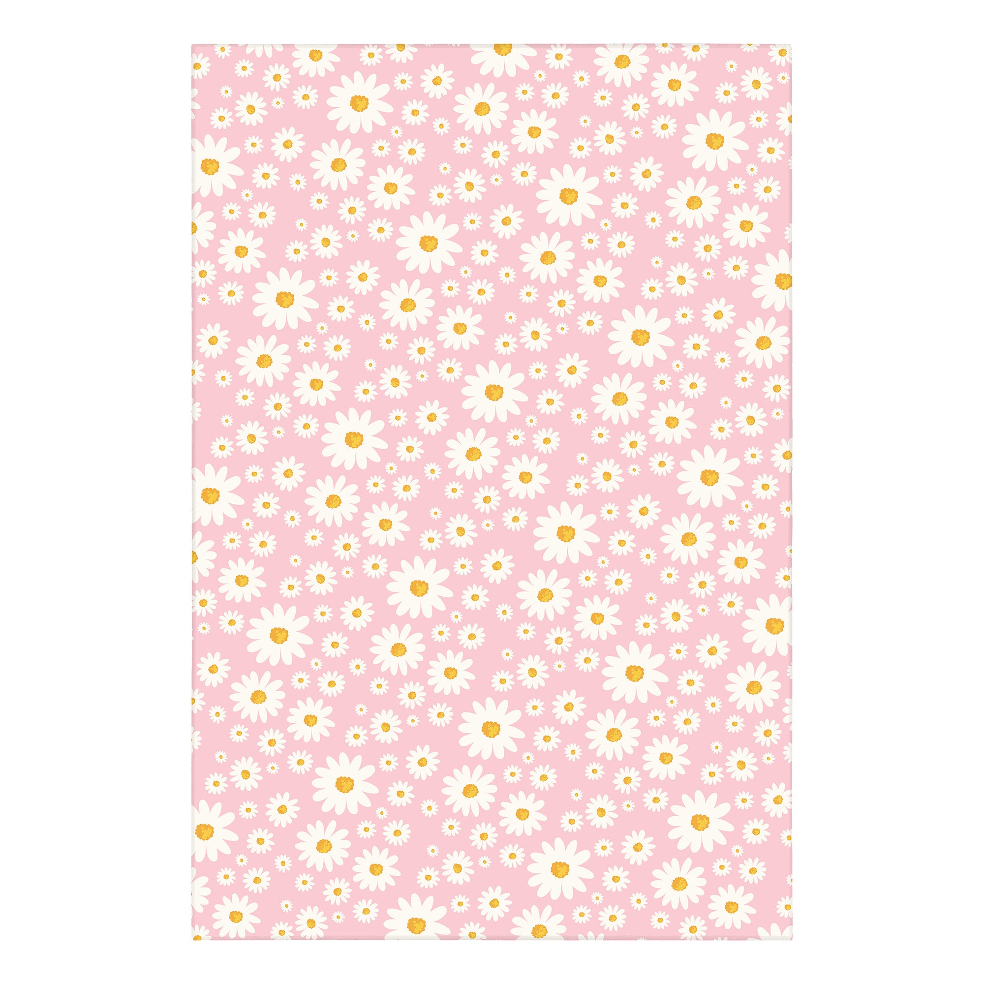 Daisy Meadow Pink Machine Washable Rug