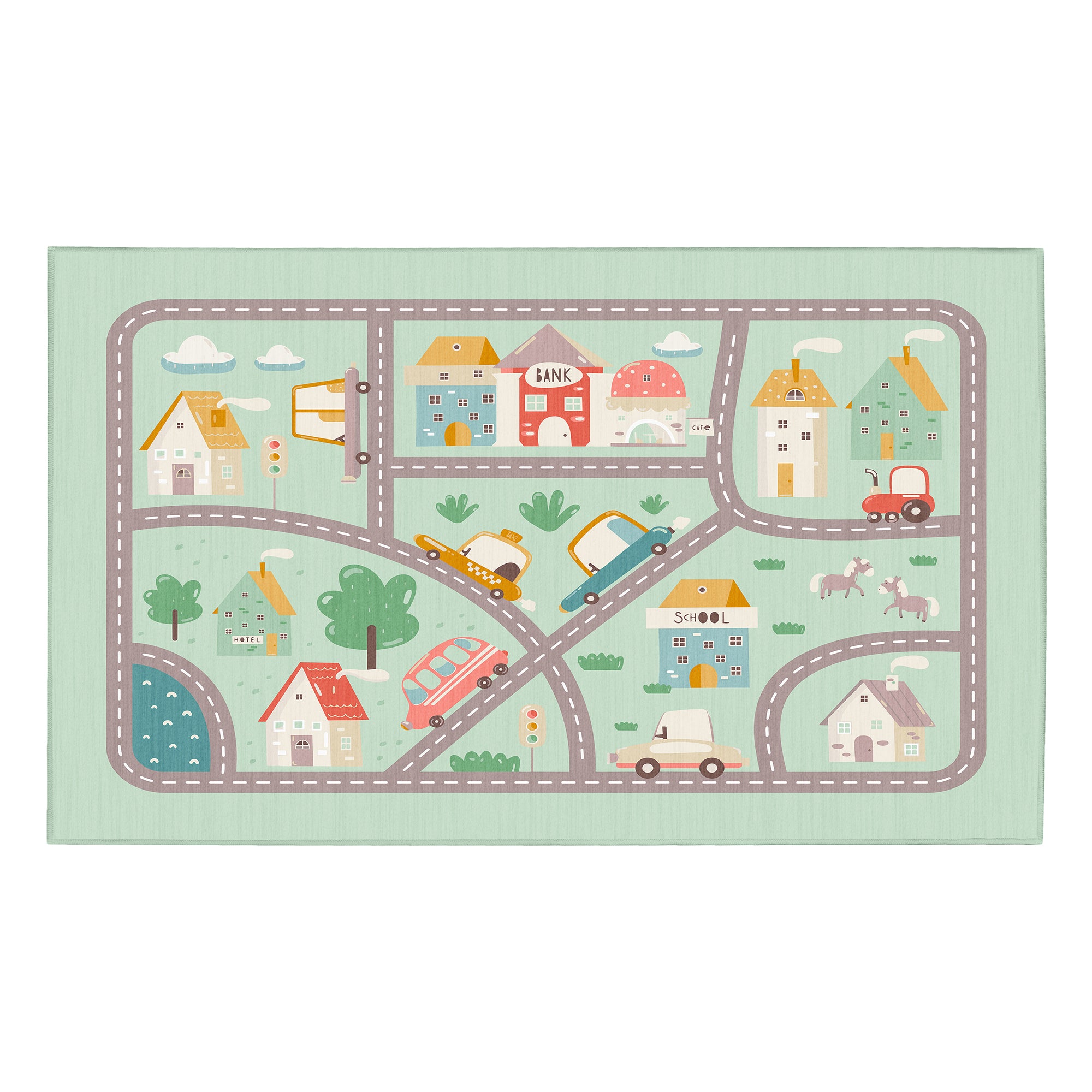 Tiny Town Machine Washable Rug