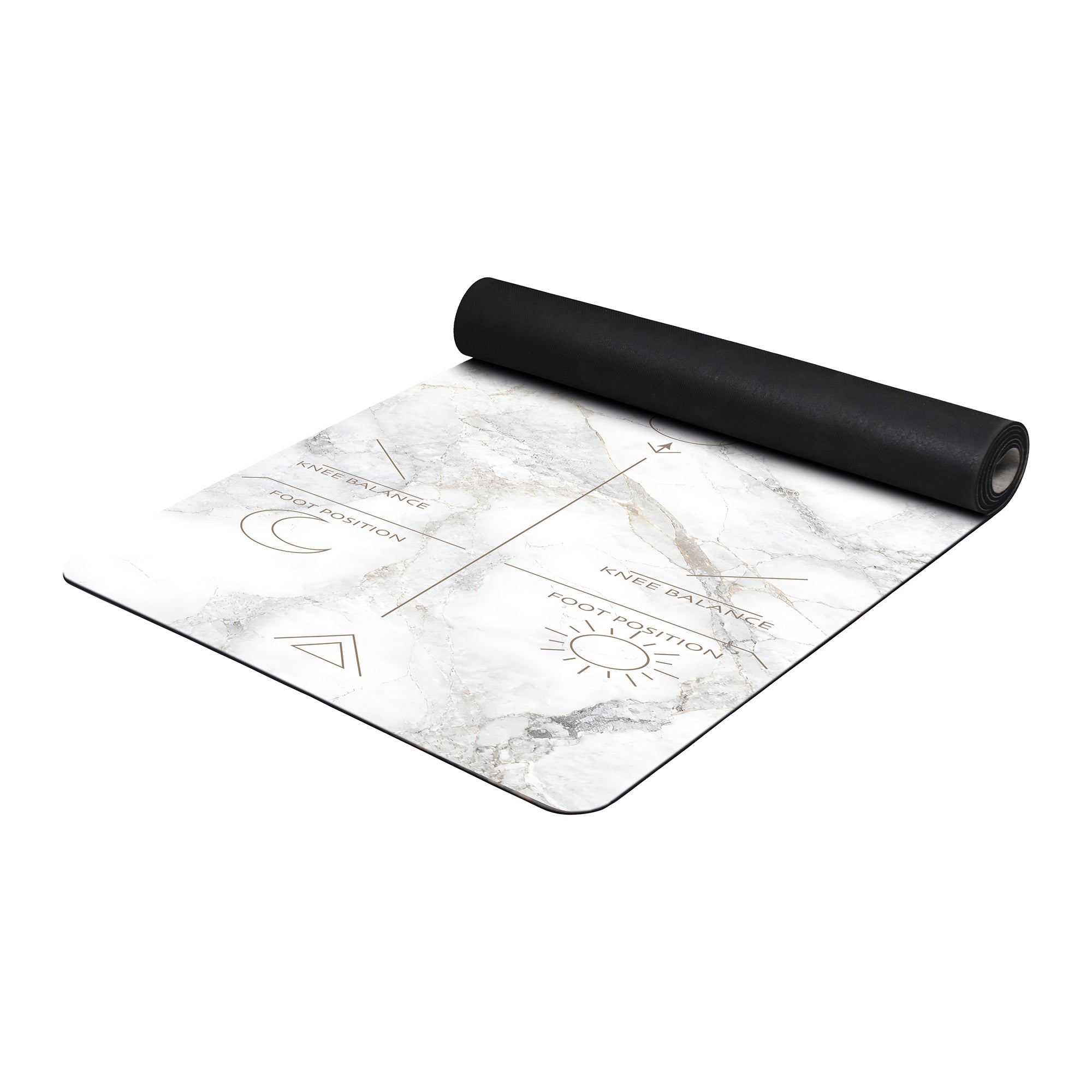 Marble Lotus Alignment 71x27 Anti-Fatigue Washable Yoga Mat