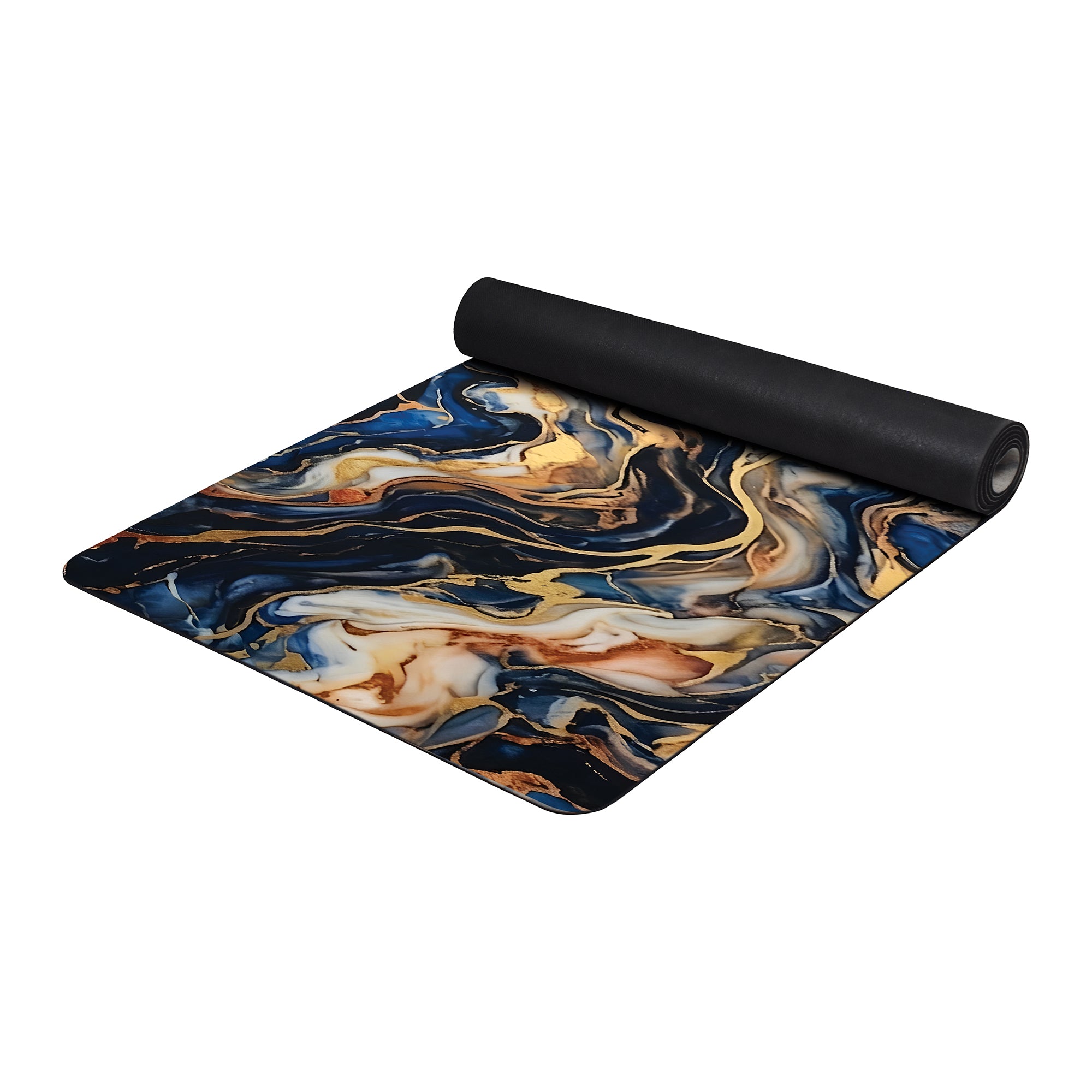 Midnight Marble Gold 71x27 Anti-Fatigue Washable Yoga Mat