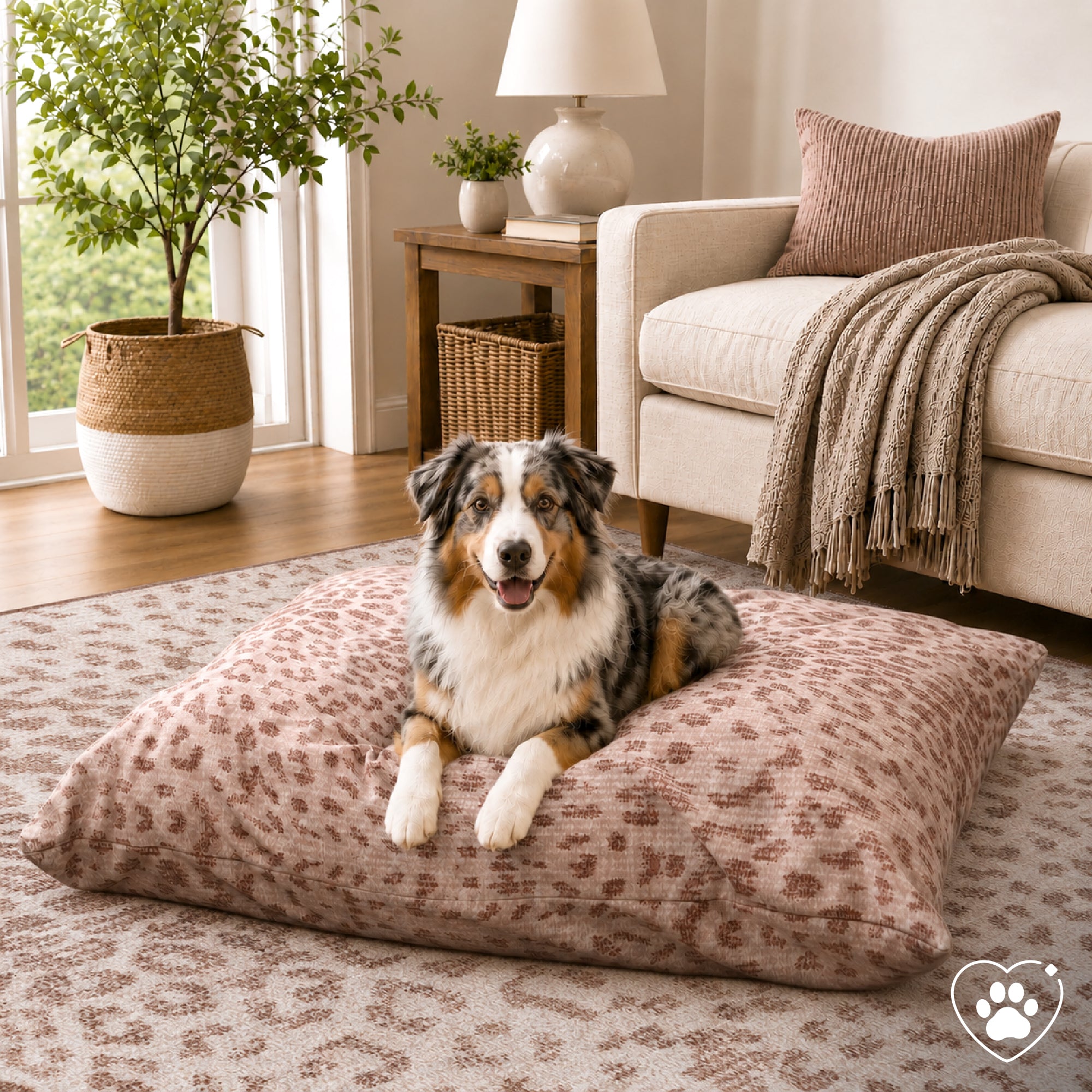 Miya Leopard Brown Doggy Bed Pillow Washable Pet Bed