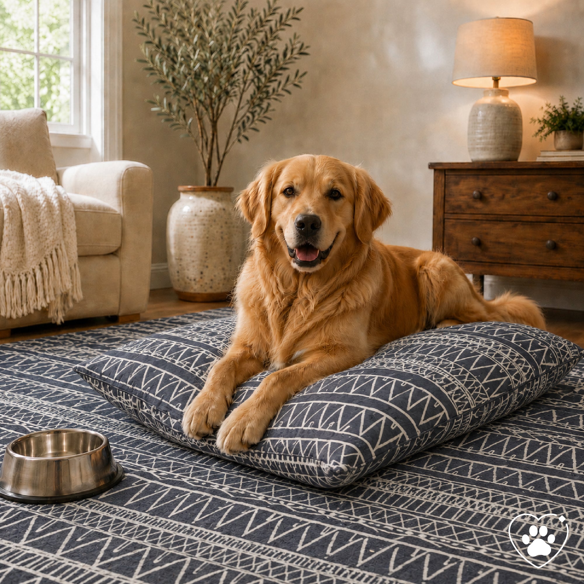 Chelsea Tribal Aztec Grey Doggy Bed Pillow Washable Pet Bed