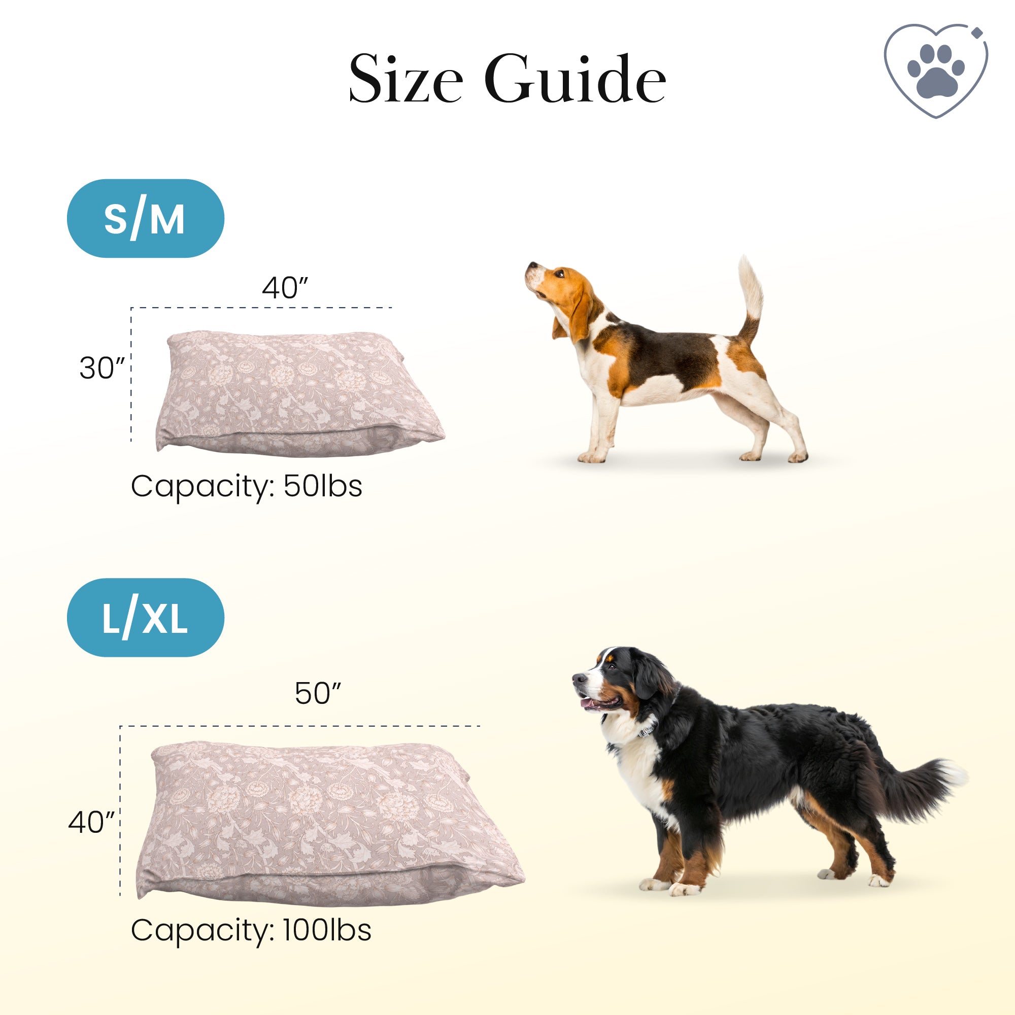 Kalini Floral Natural Doggy Bed Pillow Washable Pet Bed