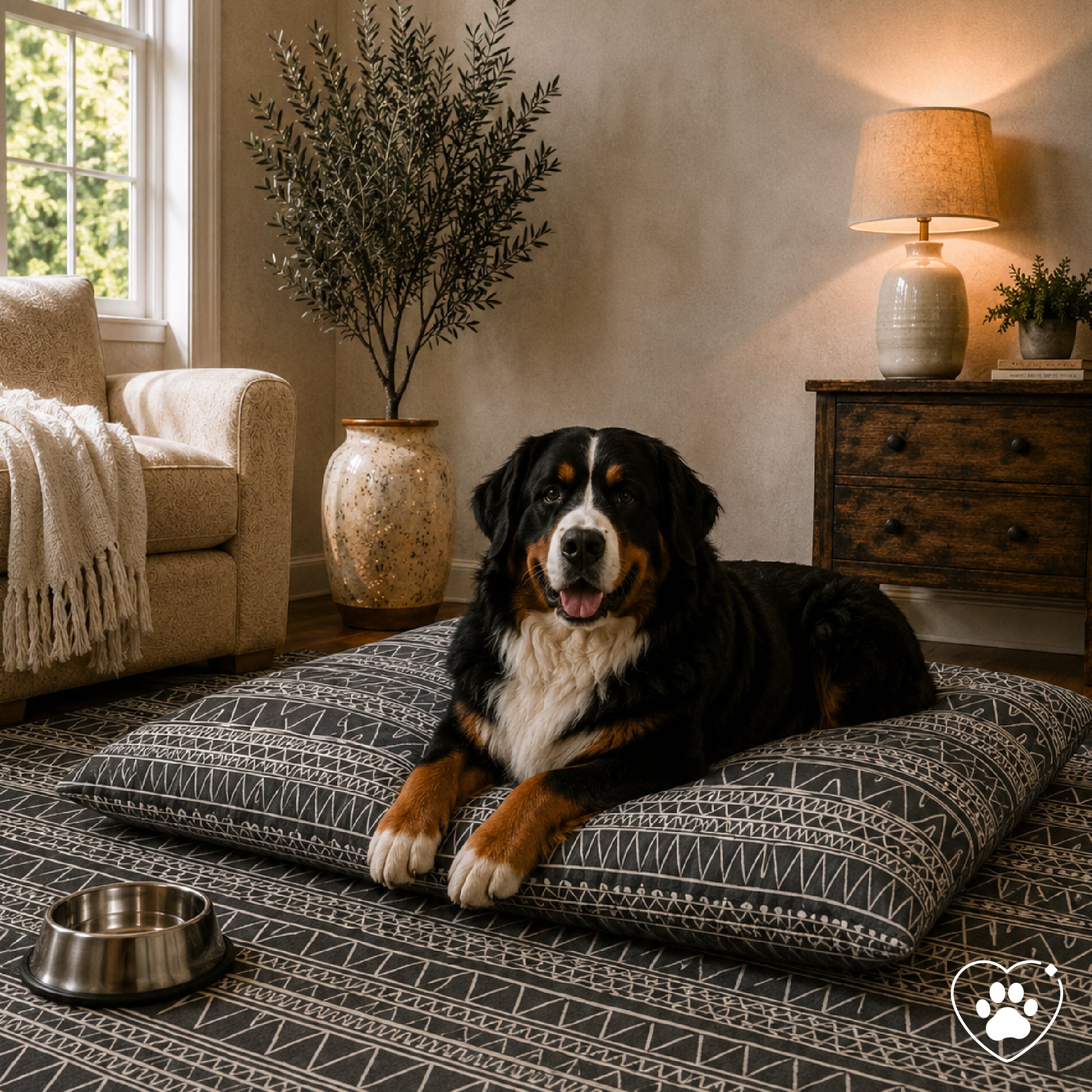 Chelsea Tribal Aztec Grey Doggy Bed Pillow Washable Pet Bed