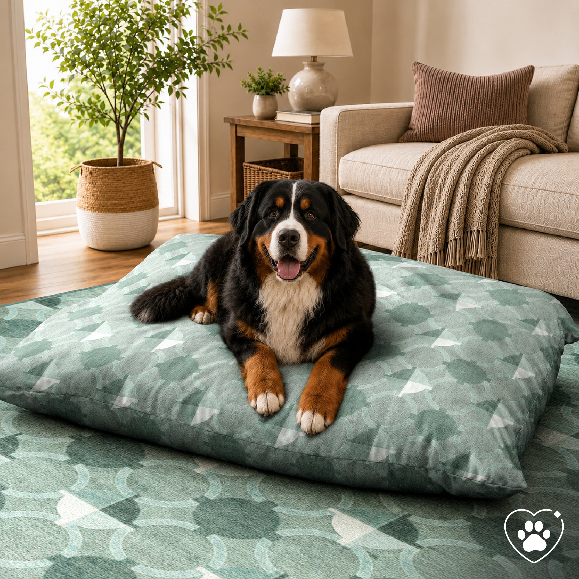 Dula Light Sage Green Doggy Bed Pillow Washable Pet Bed