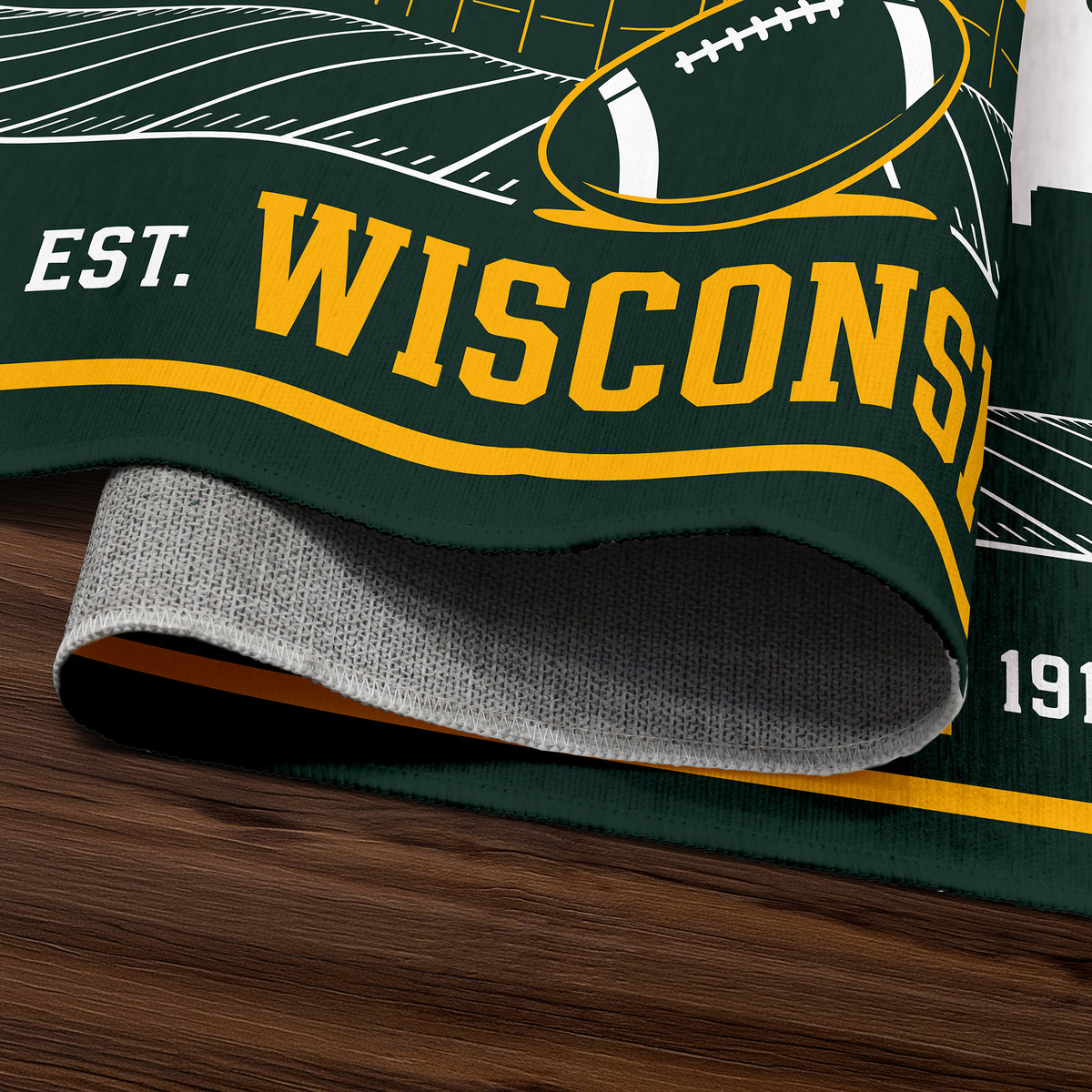 Green Bay Football Machine Washable Rug