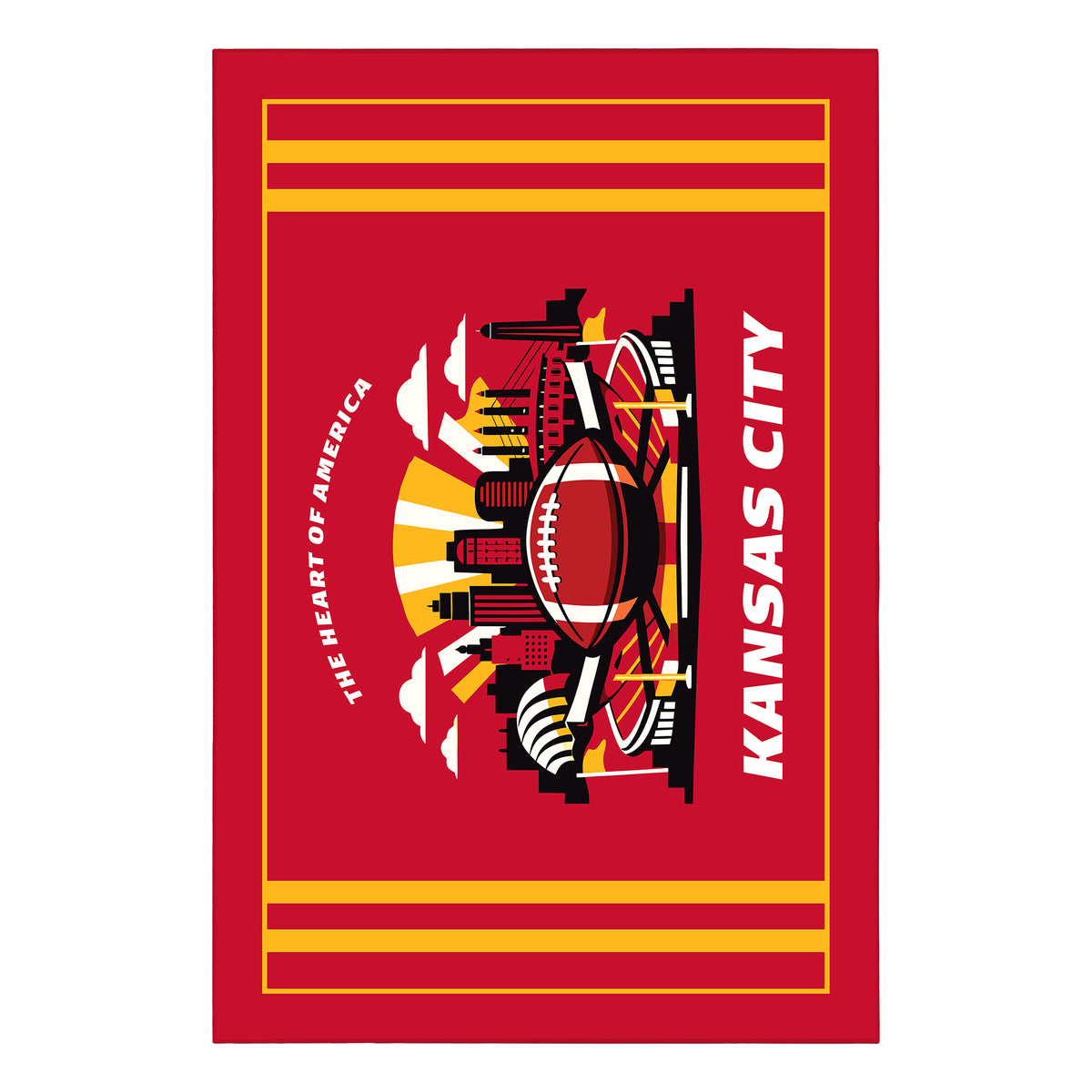 Kansas City Football Machine Washable Rug