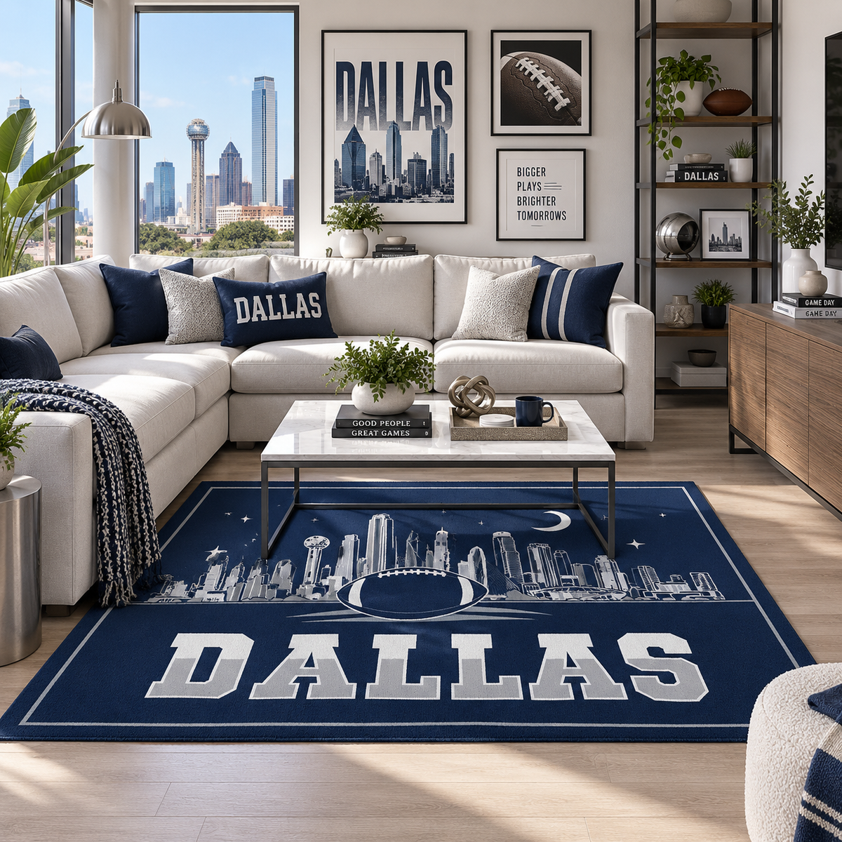 Dallas Football Machine Washable Rug