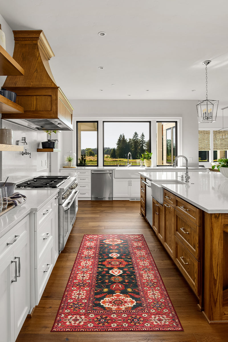 Ramage Indigo Kitchen Washable Rug