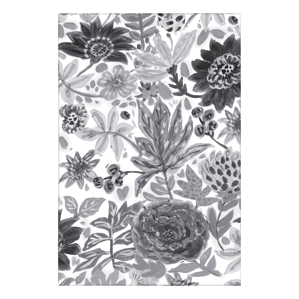 Floral Bloom Grey Washable Rug