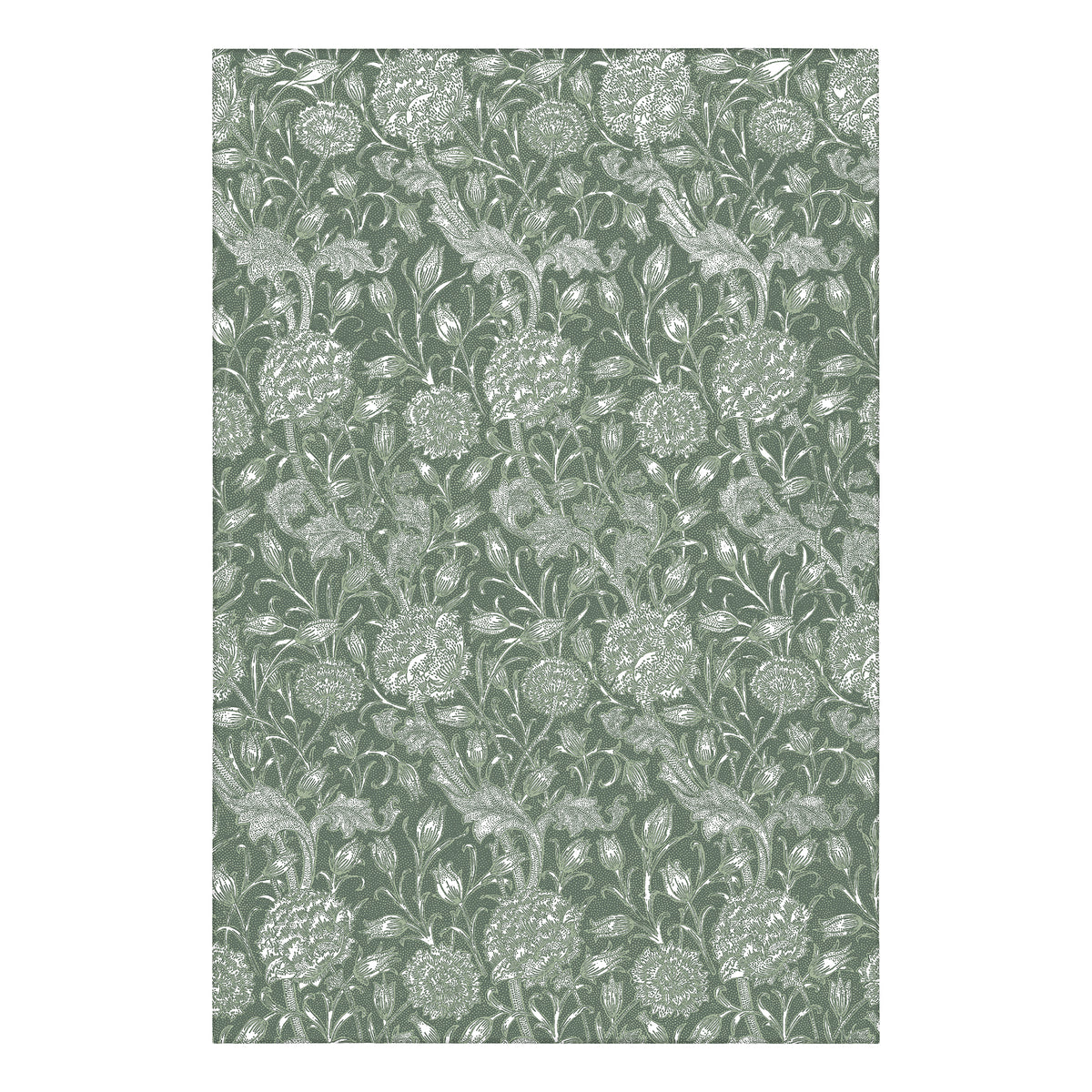 Kalini Floral Green Washable Rug