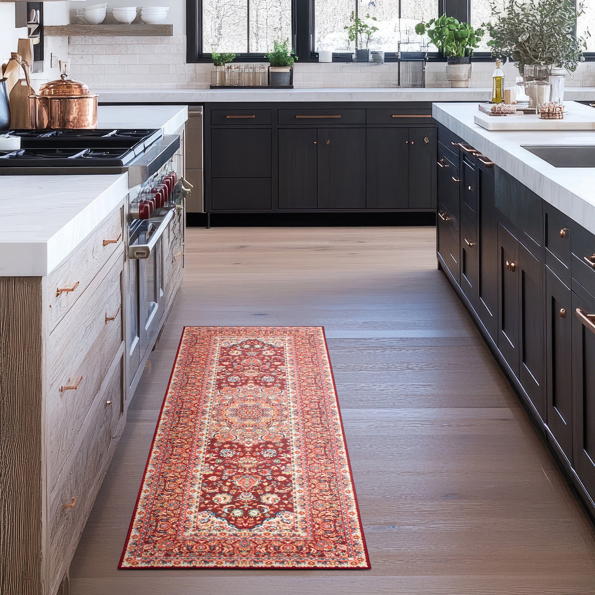 Kenya Ruby Kitchen Washable Rug