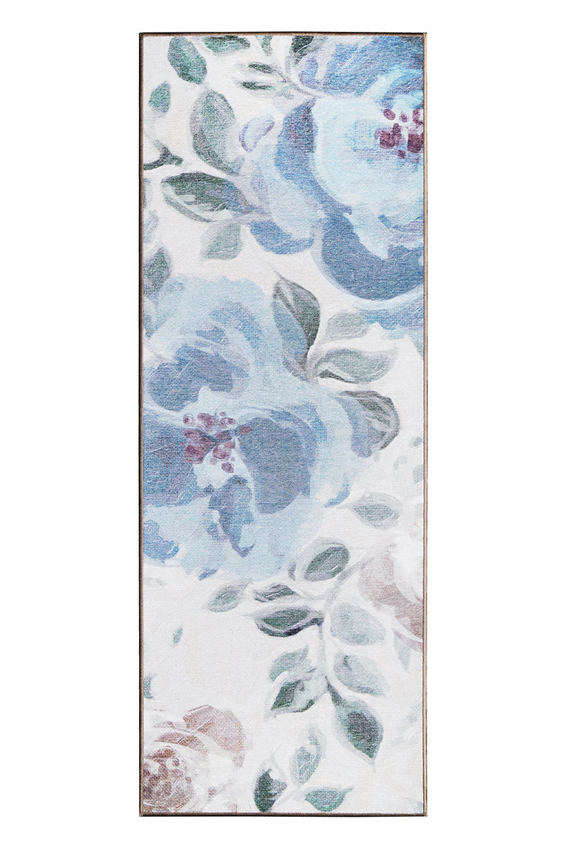 My Magic Carpet Sasha Floral Cream Blue Washable Area Rug 3'x5