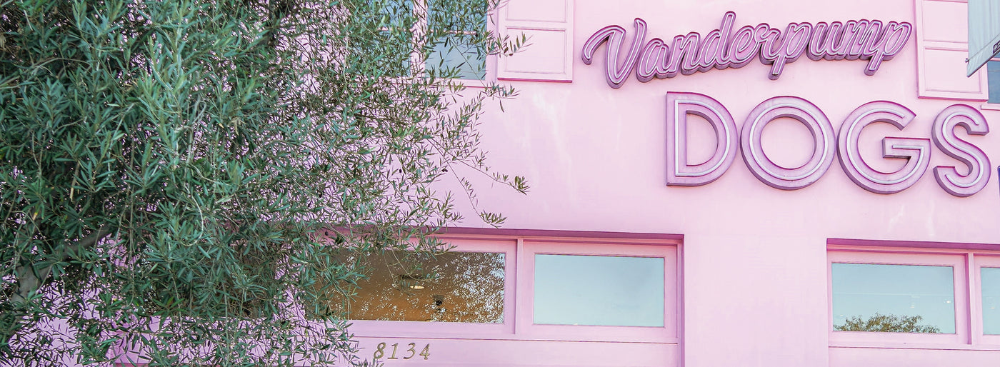 Vanderpump Dogs pink store front in Los Angeles, California